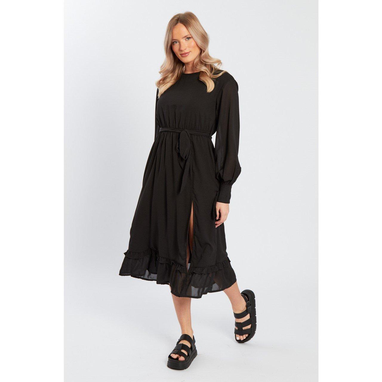 Schwarz - Influence - Women's Midi Boho Dress - 1