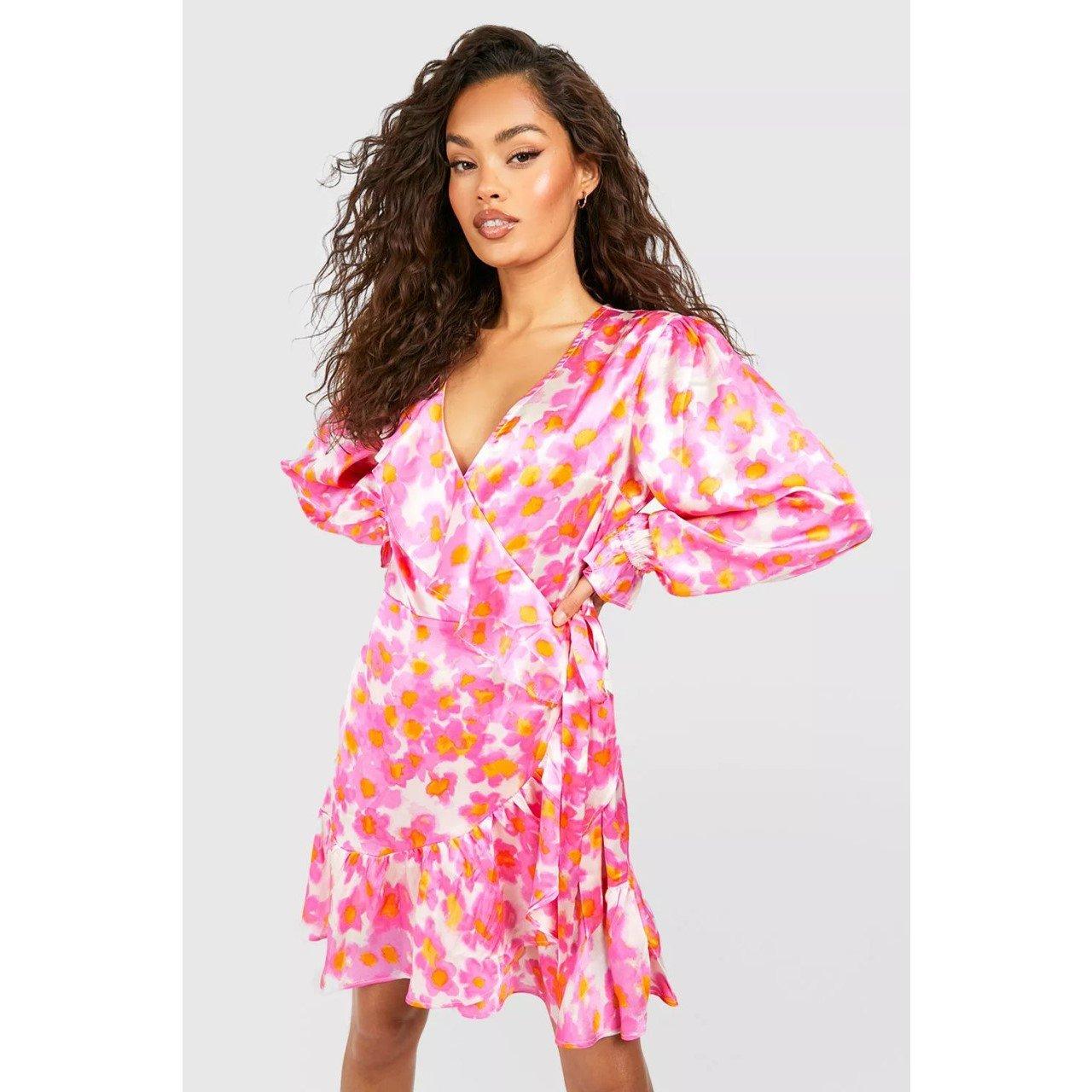 Rosa - Influence - Women's Satin Mini Skater Dress - 1