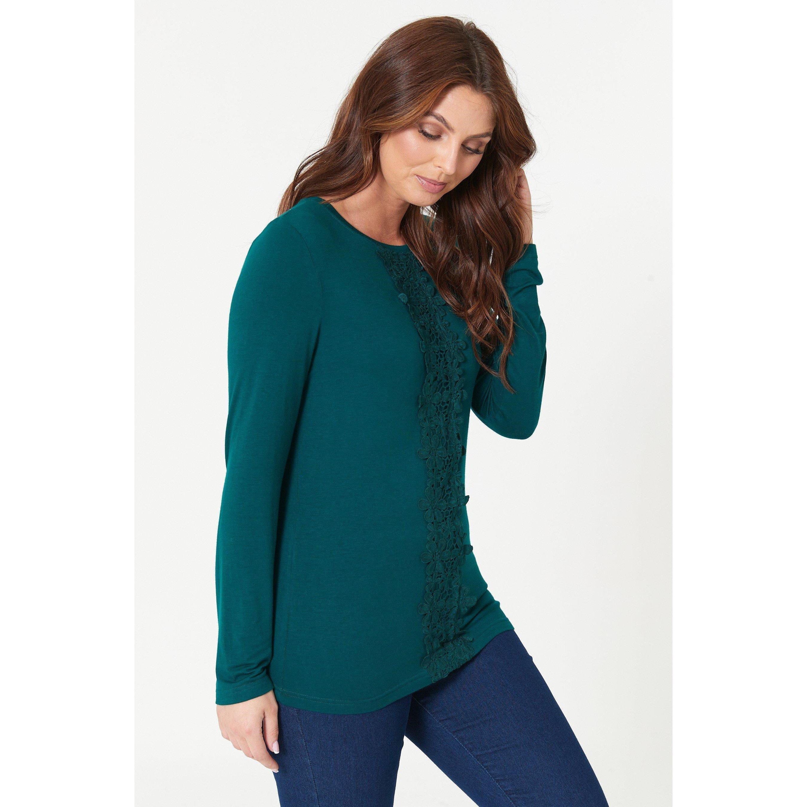 Verde - Be You - Crochet Trim Long-Sleeve T-Shirt - 3