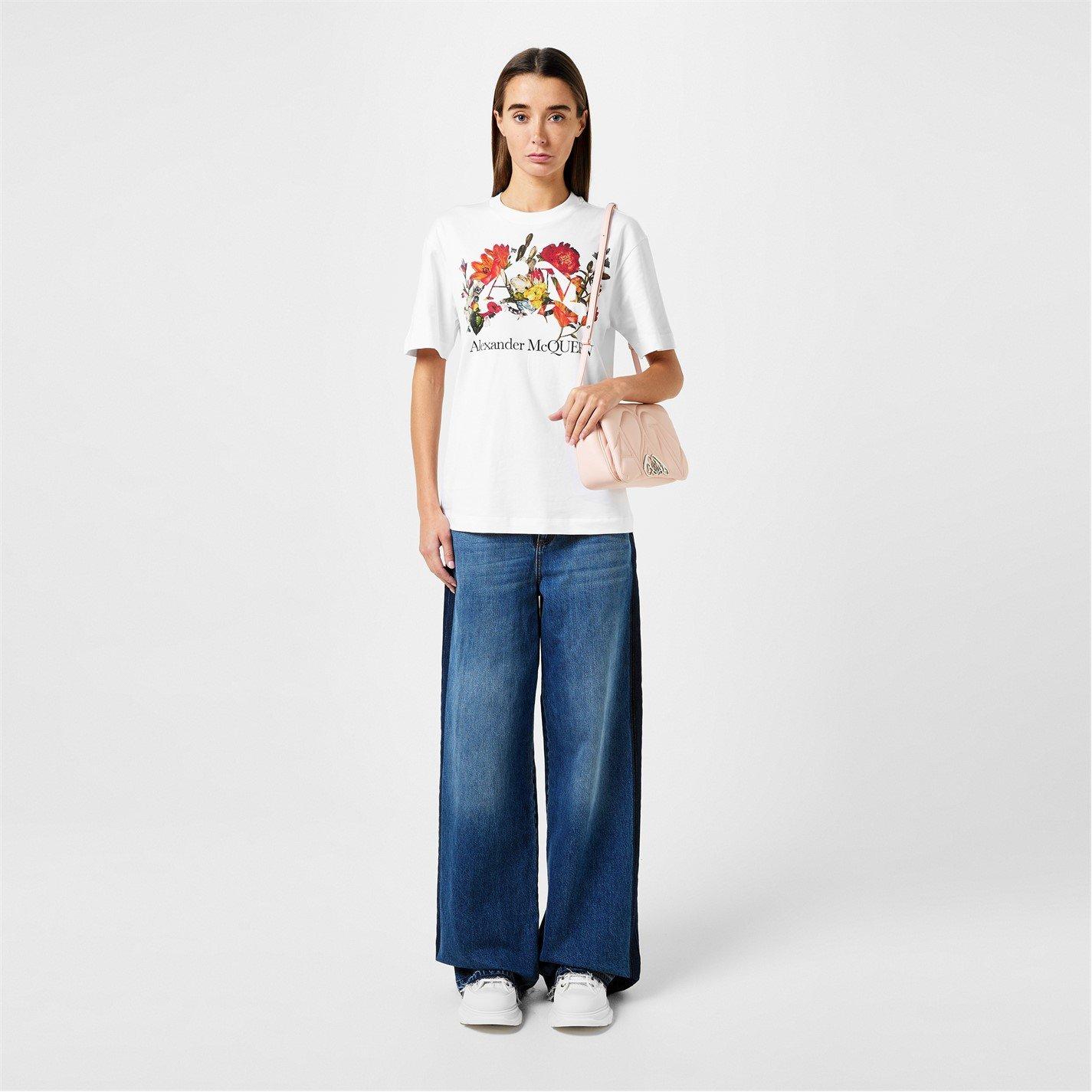 White - Alexander McQueen - Dutch Flower Logo T-Shirt - 4