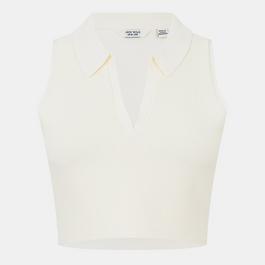 Jack Wills Knitted Polo Crop Top