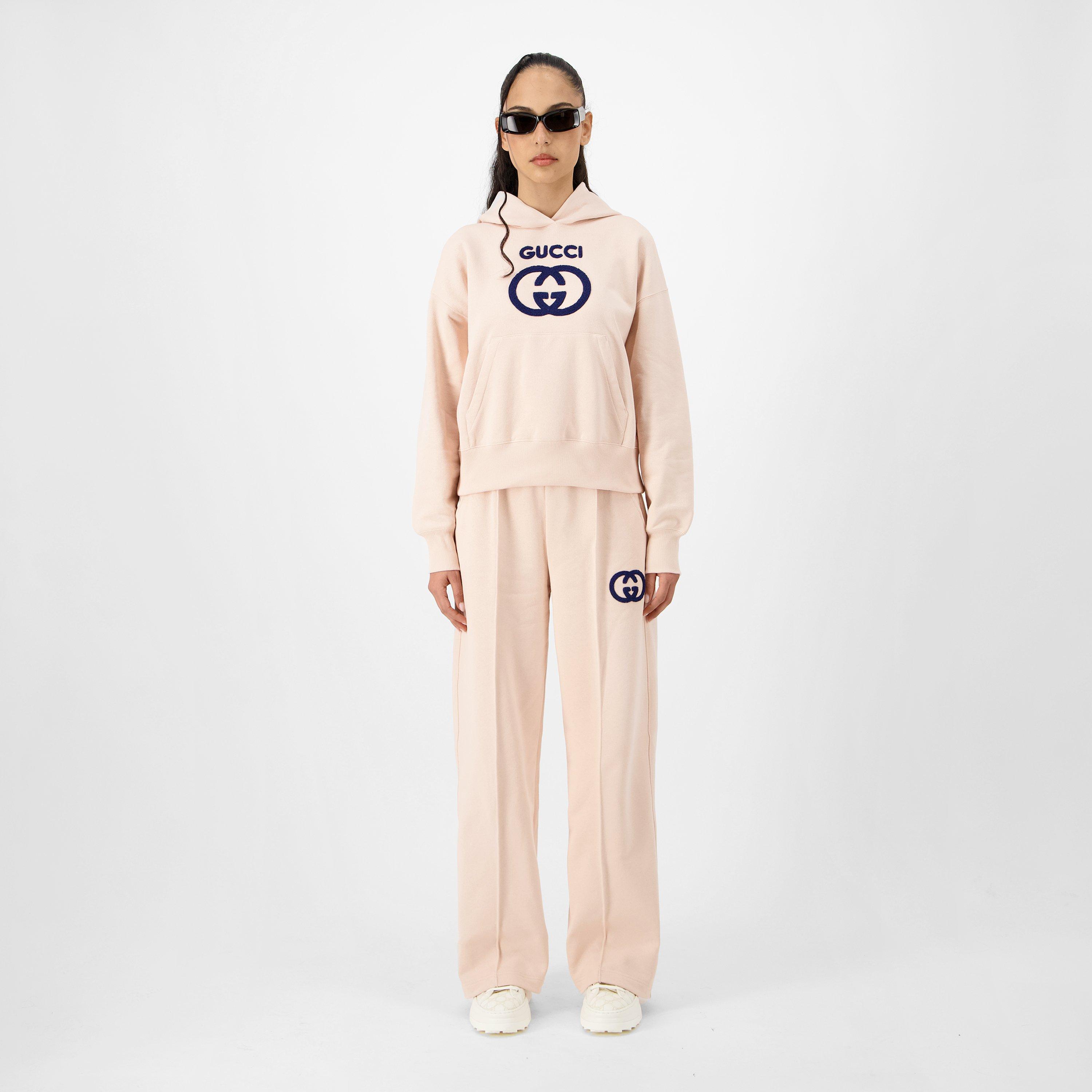 Soft Pink/Mi - Gucci - Cotton Jersey Sweatshirt With Embroidery - 4