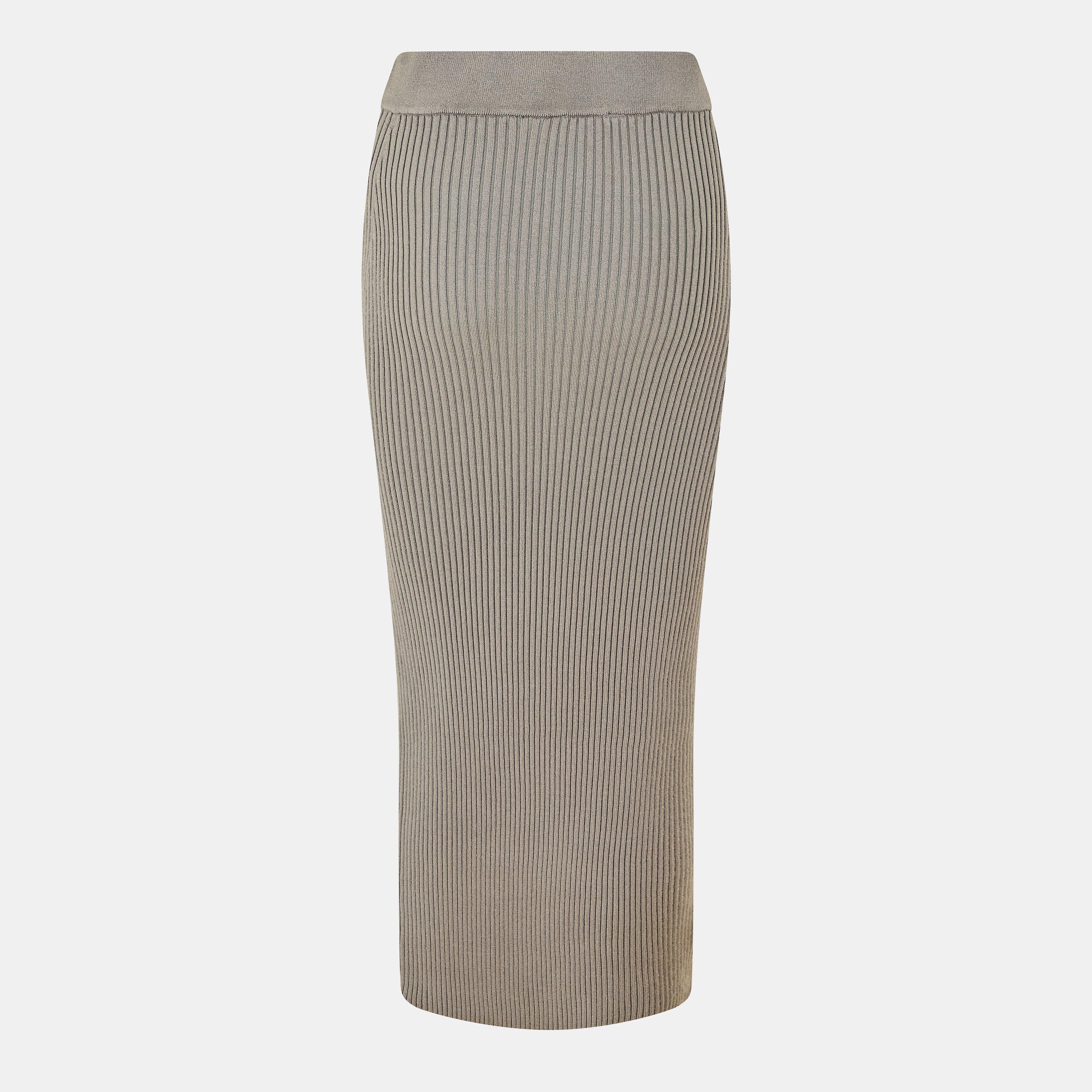 Muted Khaki - Jack Wills - Knitted Midi Skirt - 2