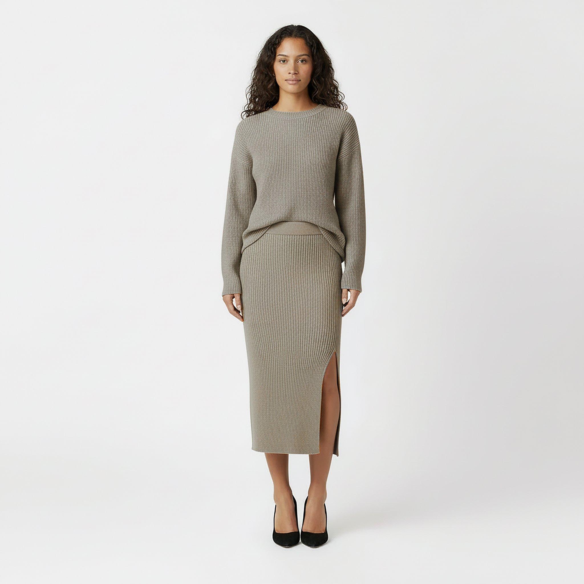 Muted Khaki - Jack Wills - Knitted Midi Skirt - 5