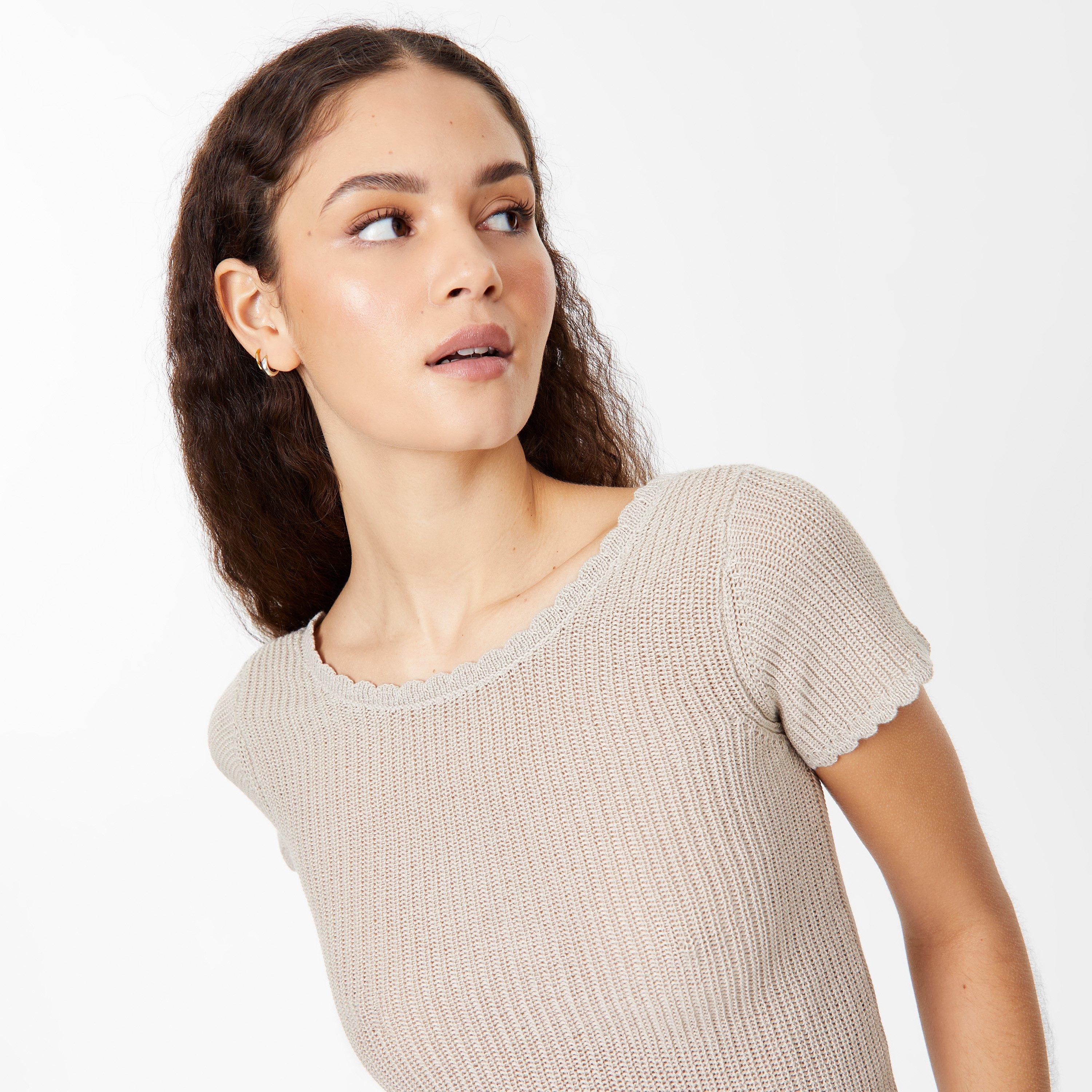 Stone - Jack Wills - Crochet Open Back Tee - 3