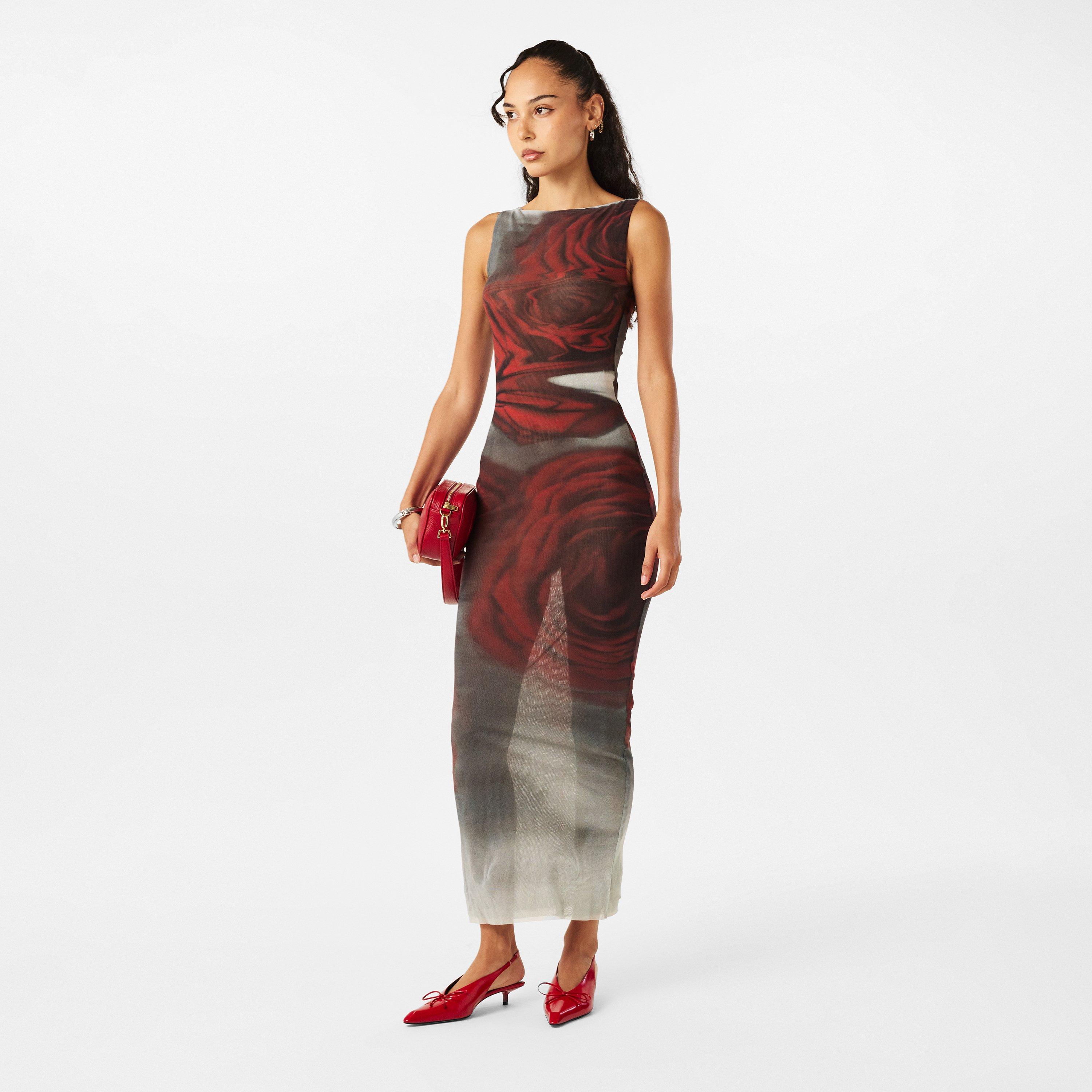 White/Grey/Red - Jean Paul Gaultier - Women's Maxi Dress - 6