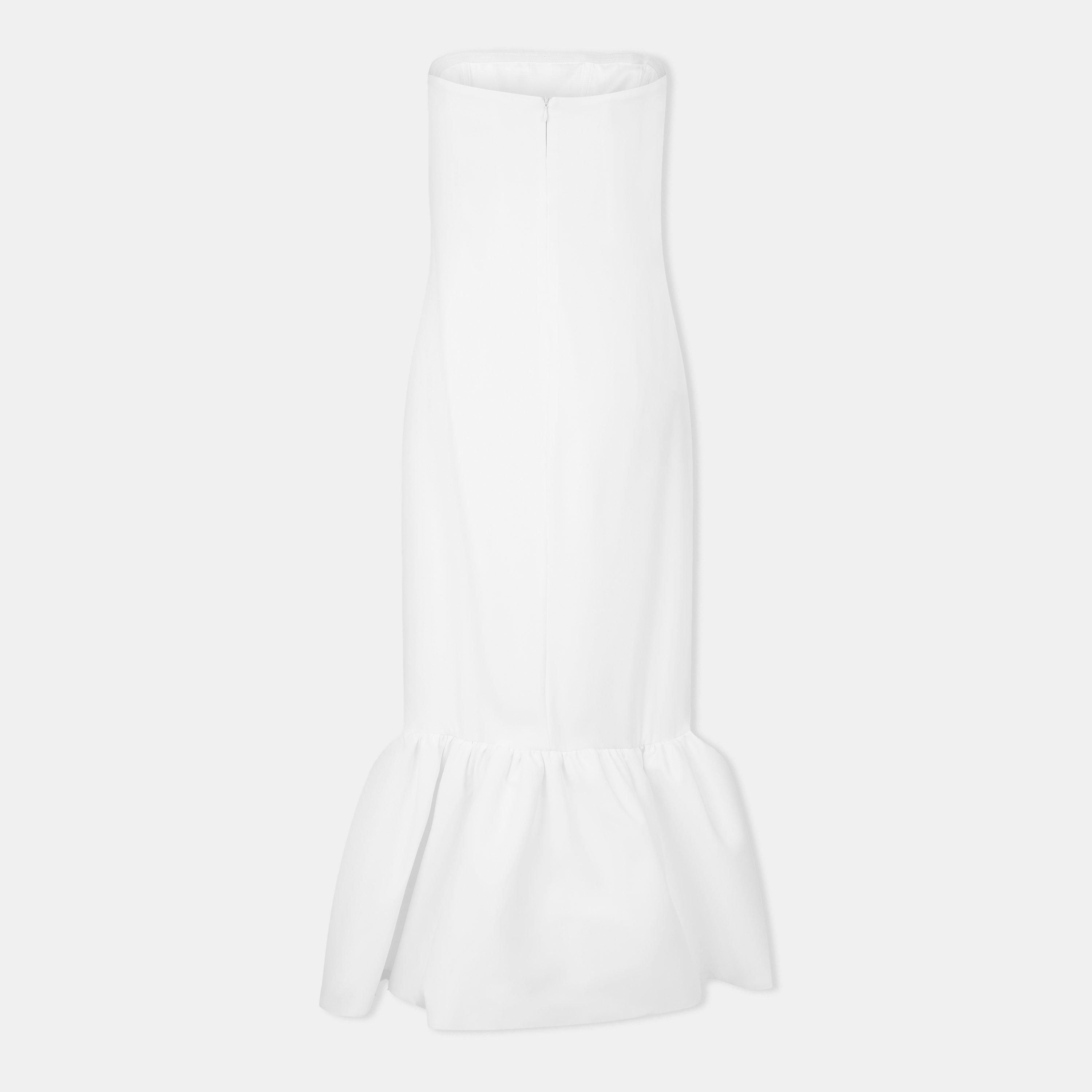 White - Odd Muse - Ultimate Muse Strapless Peplum Hem Midi Dress - 2
