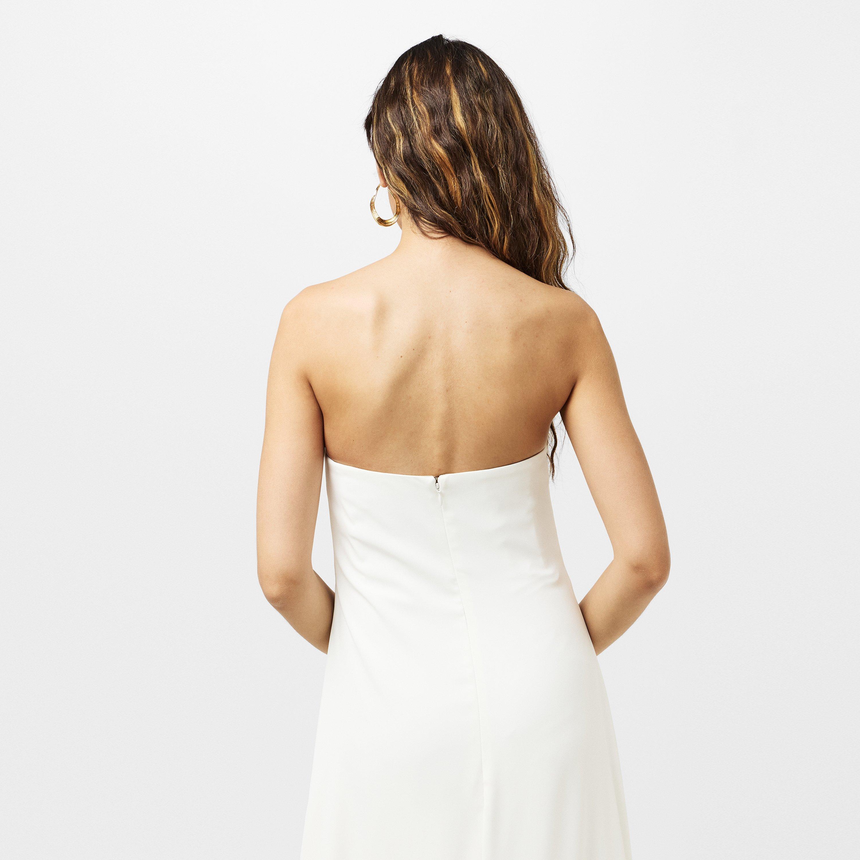 White - Odd Muse - Ultimate Muse Strapless Peplum Hem Midi Dress - 4