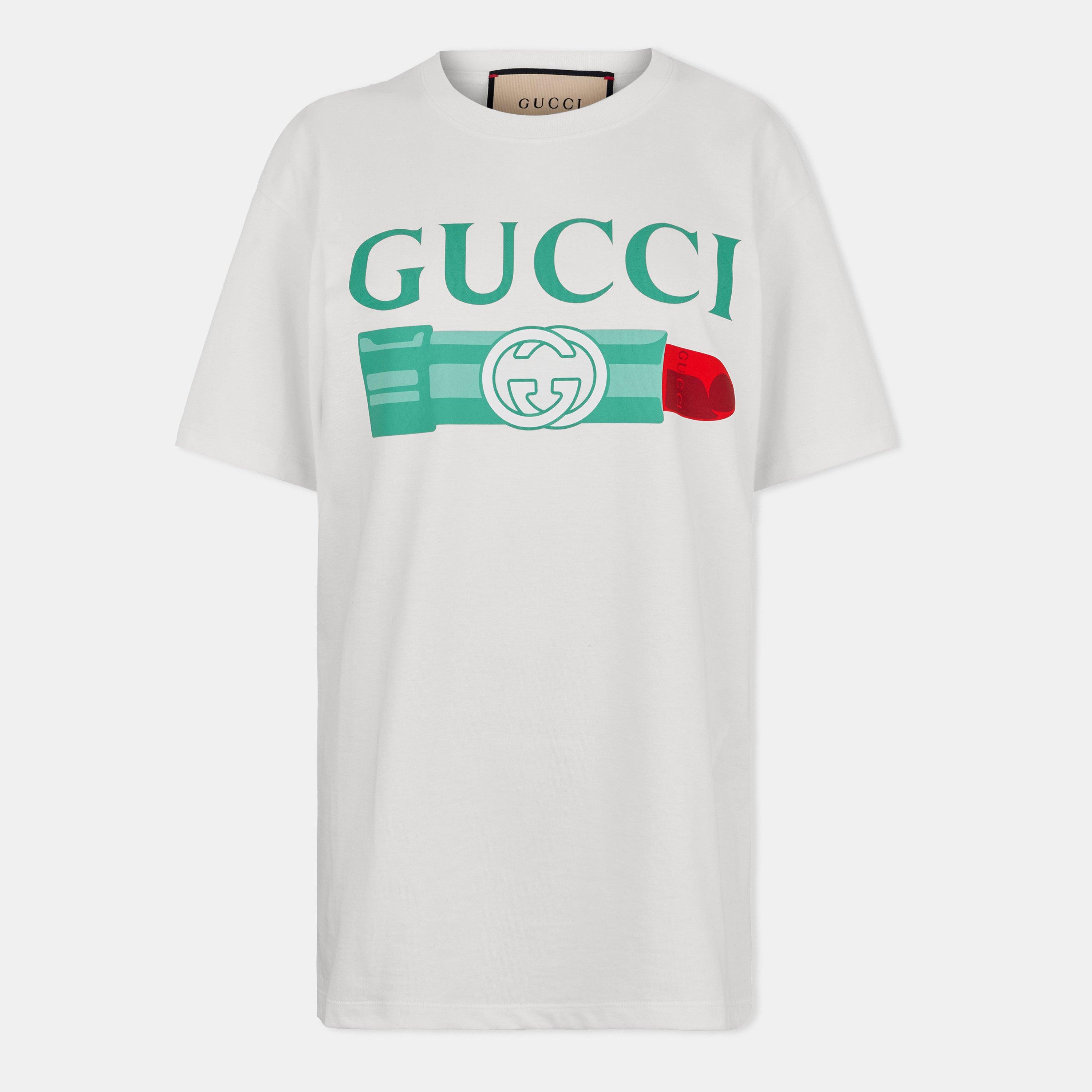 GUCCI Tシャツ　リップ Gucci Women's Lipstick Print Cotton T-Shirt | Cruise Fashion