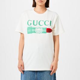 Gucci Lipstick Print Cotton T Shirt