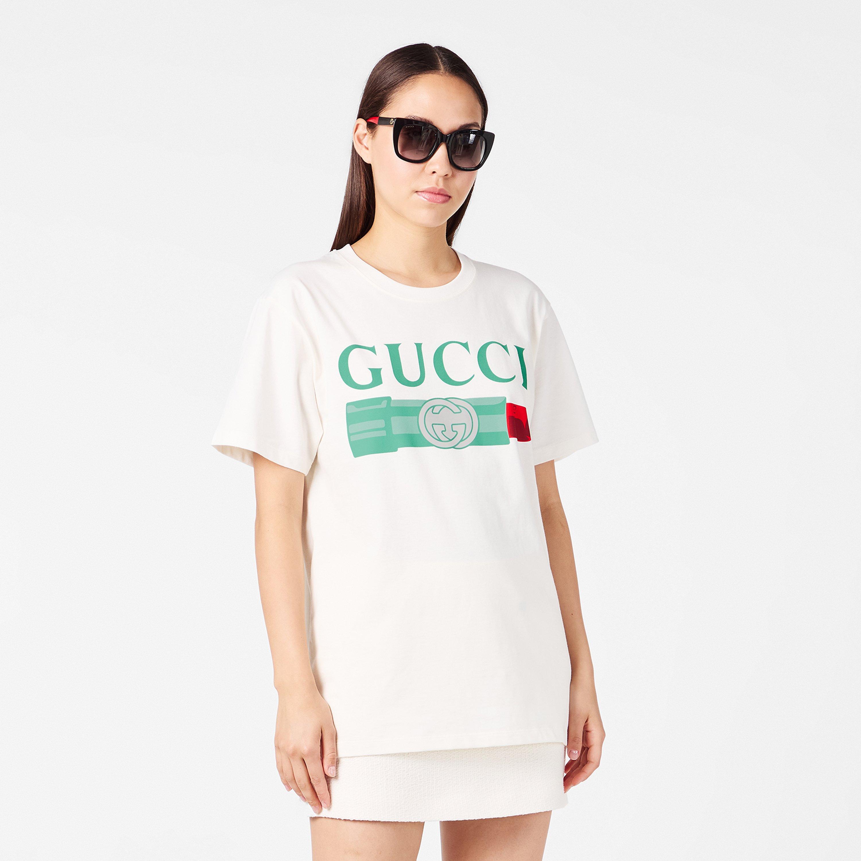 Gucci Women's Lipstick Print Cotton T-Shirt | Cruise Fashion