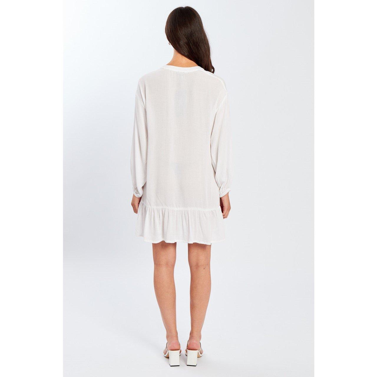 White - Influence - Women's Smock Mini Dress - 2