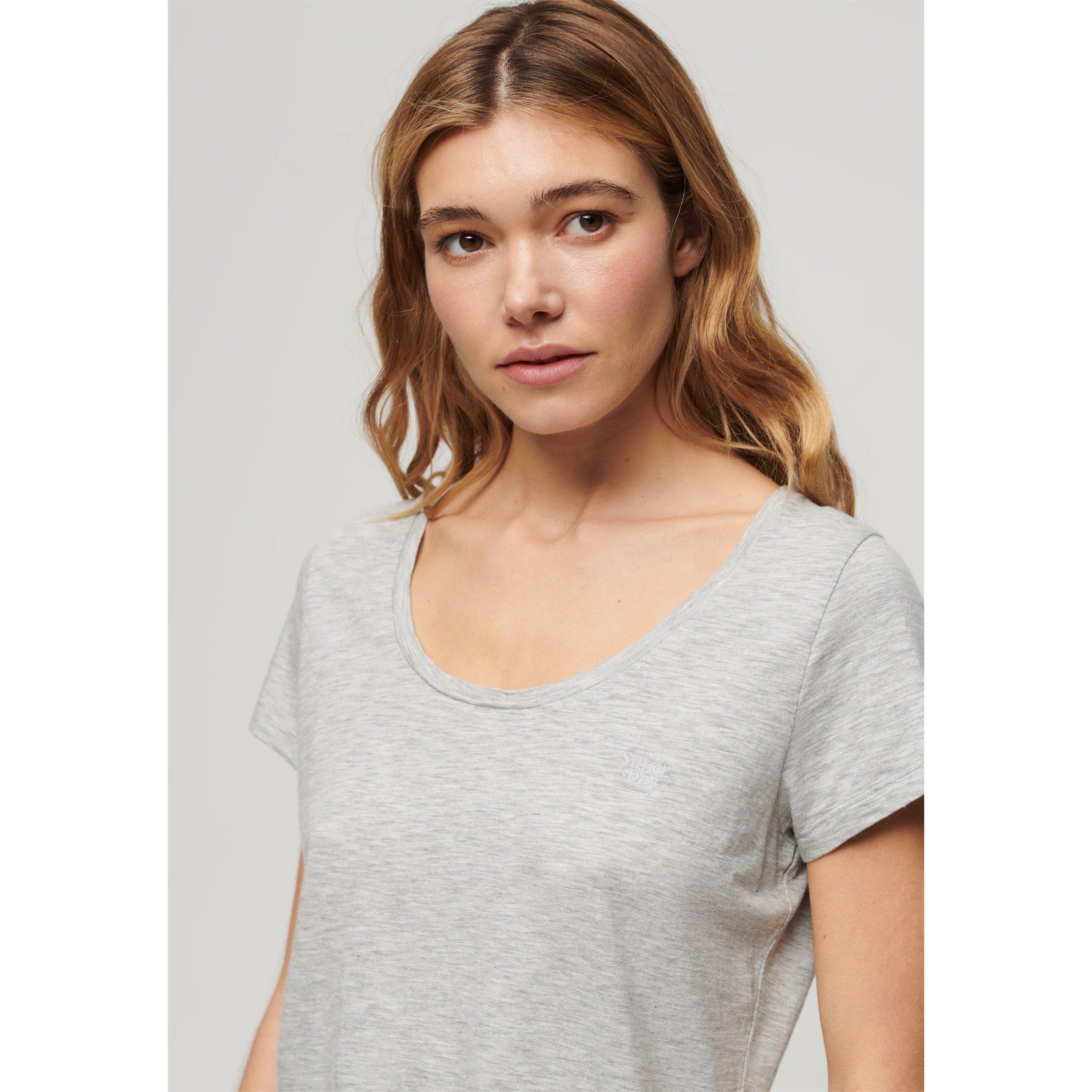 Pepper Grey - Superdry - Women's Regular Fit Scoop Neck T-Shirt - 2
