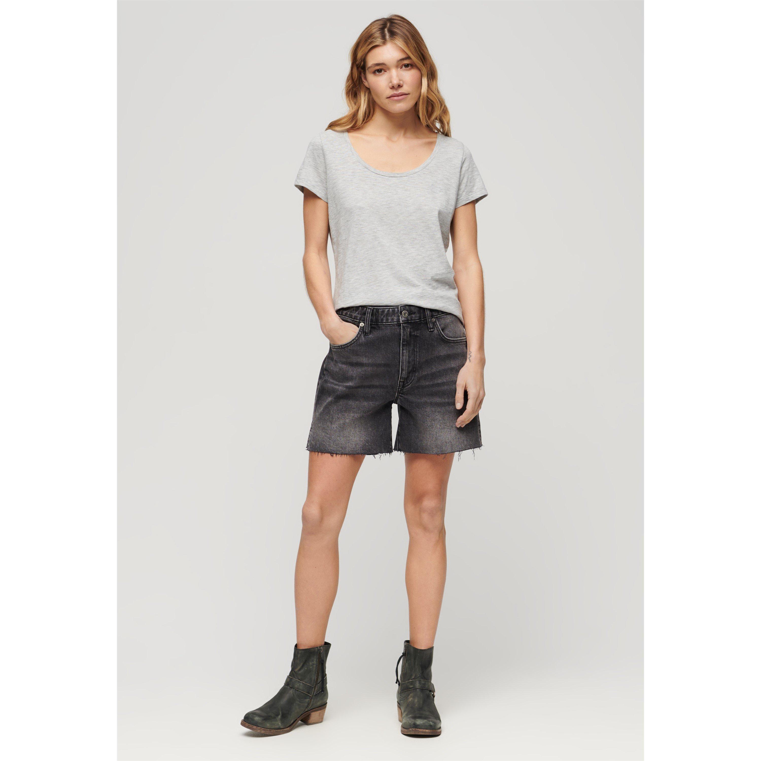 Pepper Grey - Superdry - Women's Regular Fit Scoop Neck T-Shirt - 5