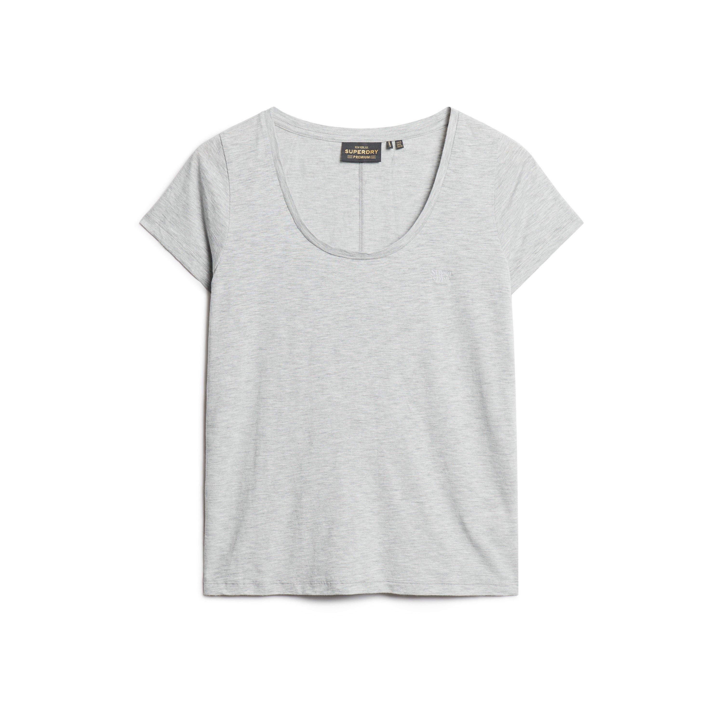 Pepper Grey - Superdry - Women's Regular Fit Scoop Neck T-Shirt - 6