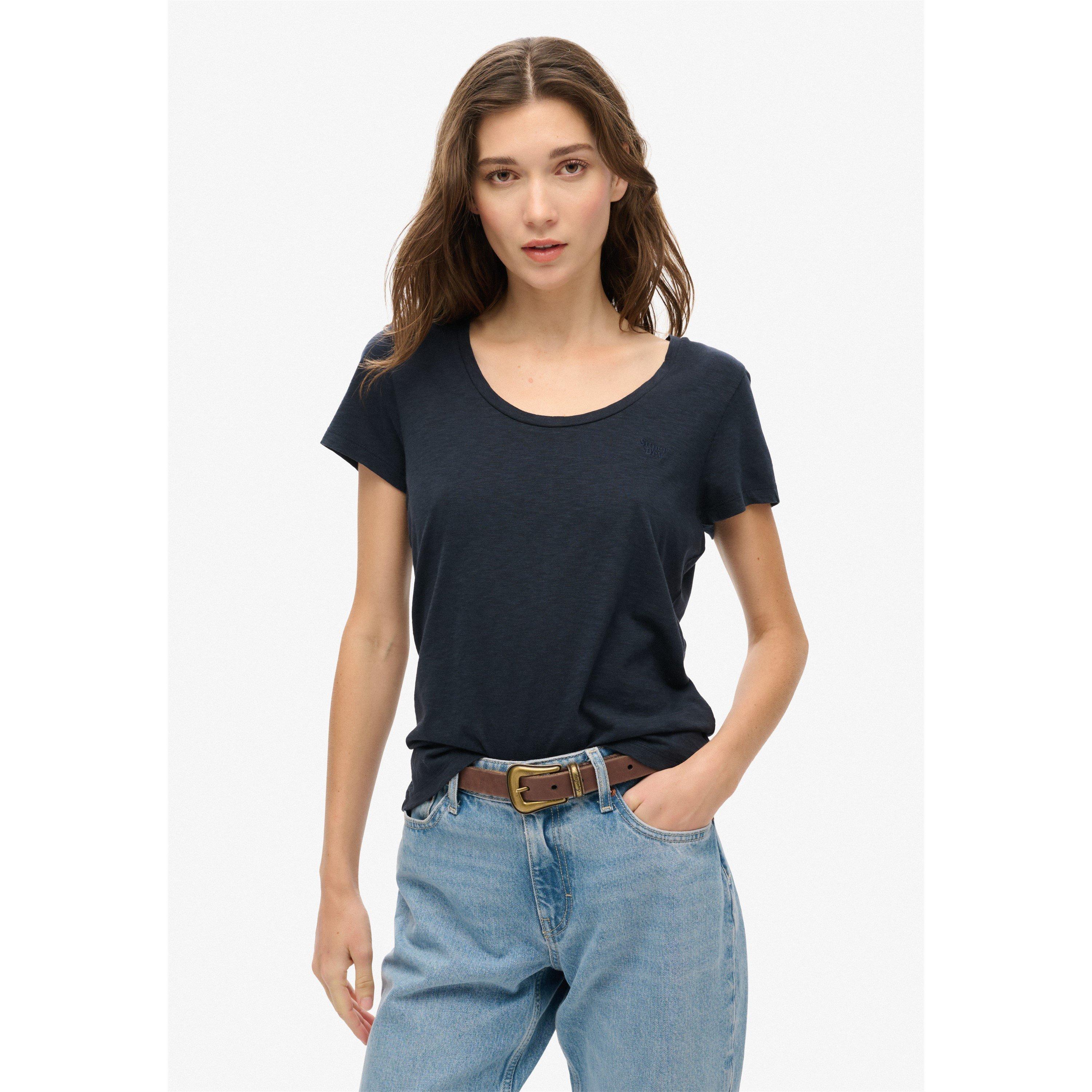Eclipse Navy - Superdry - Women's Regular Fit Scoop Neck T-Shirt - 2