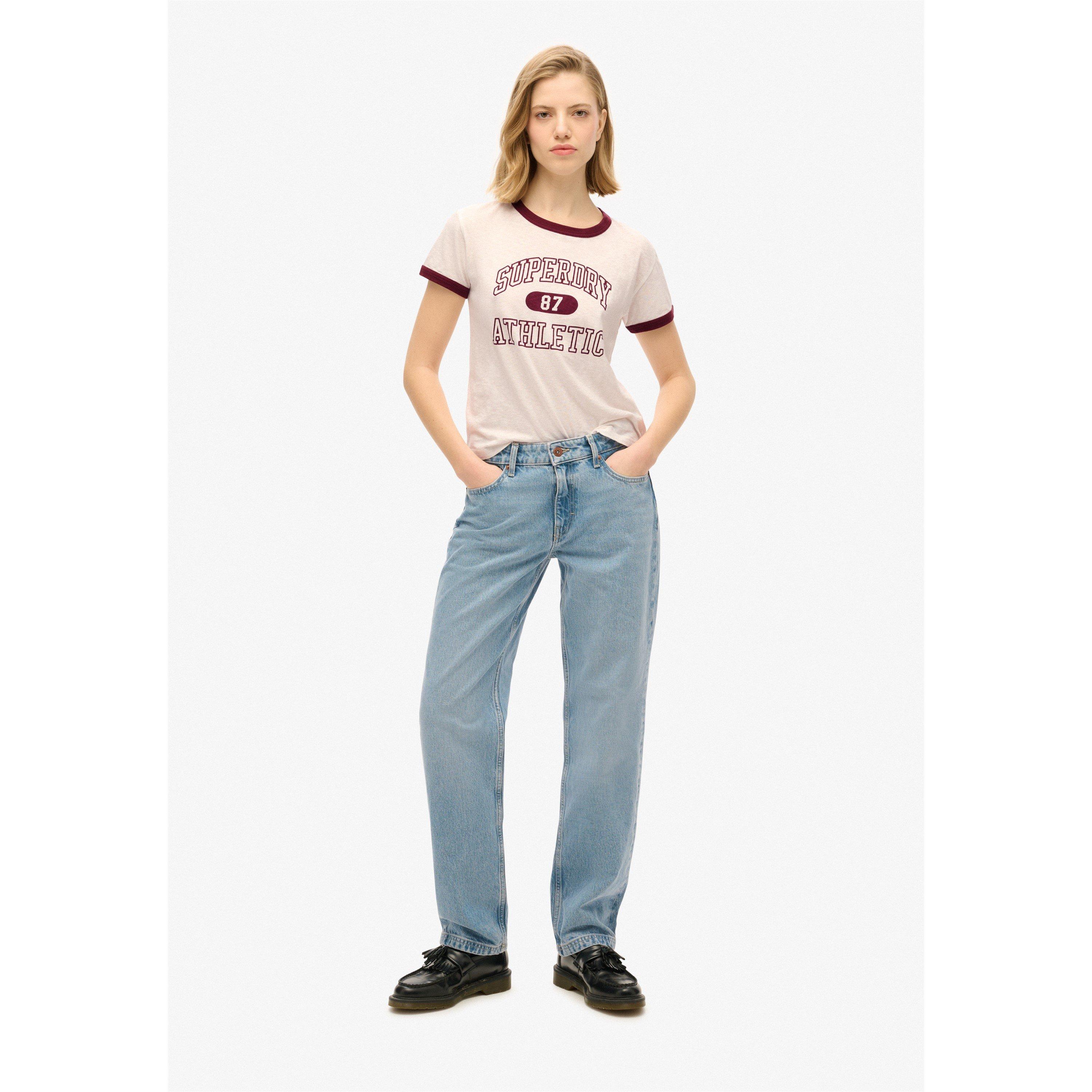 Off White - Superdry - Women's Athletic Ringer Slim Fit T-Shirt - 3