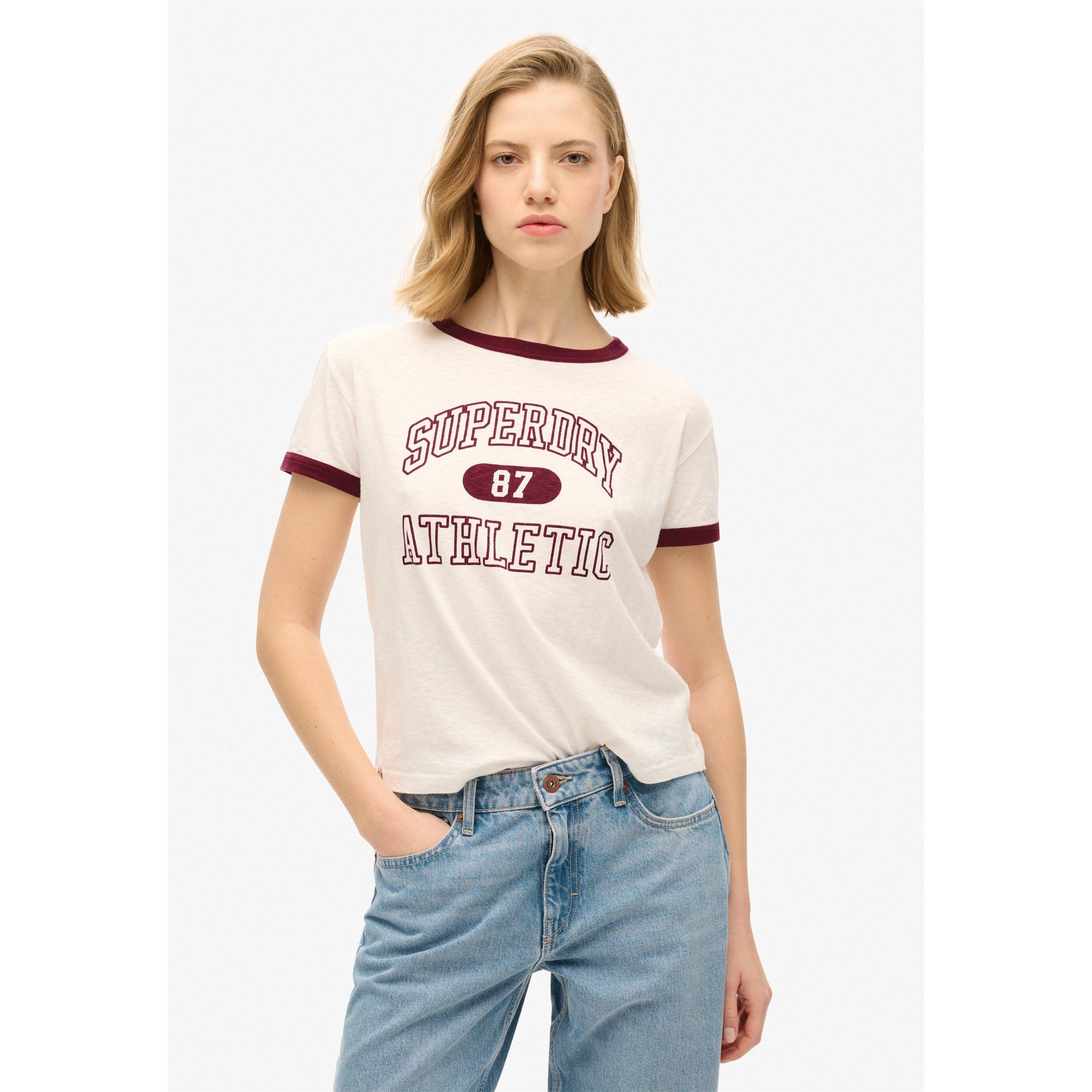 Off White - Superdry - Women's Athletic Ringer Slim Fit T-Shirt - 4
