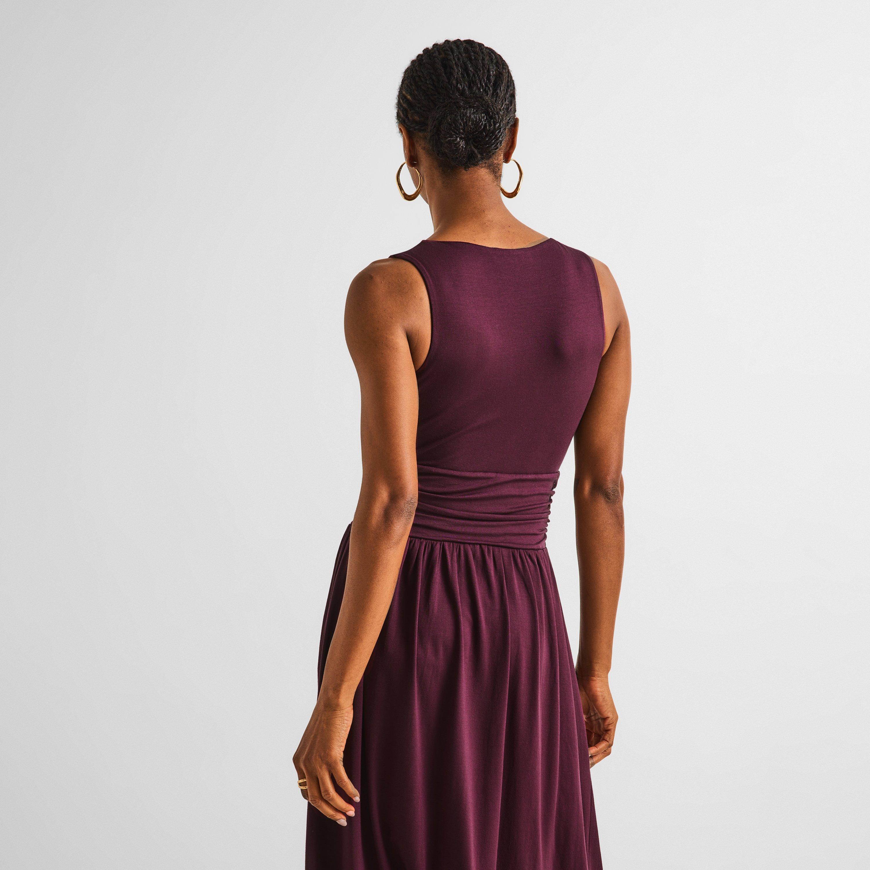 Brown - Nobodys Child - Women's Ayla Sleeveless Boat-Neck Midi Dress - 4
