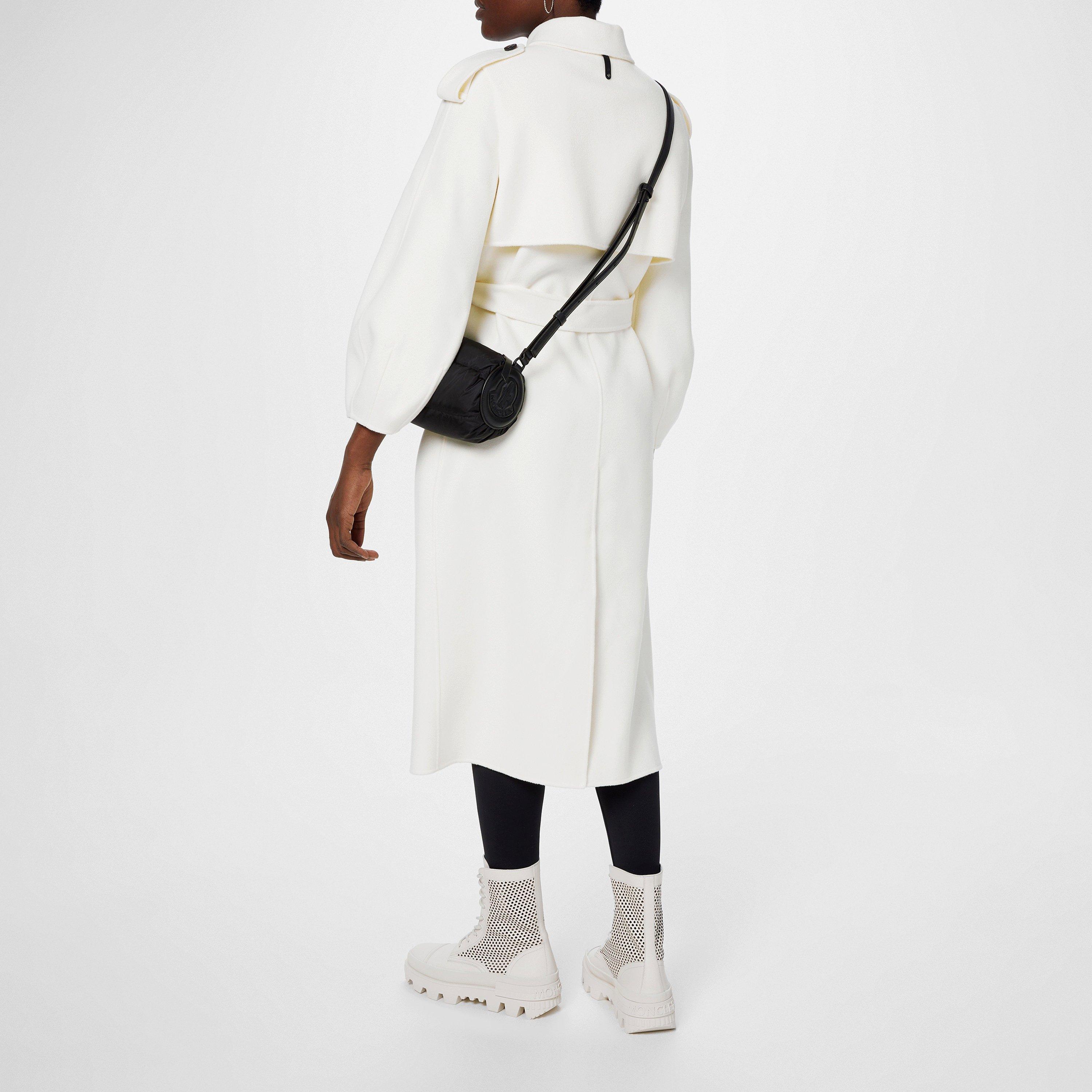 Cream - Mackage - Women's Ceyla Belted Wool Long Sleeve Oversized Fit Trench Coat - 2