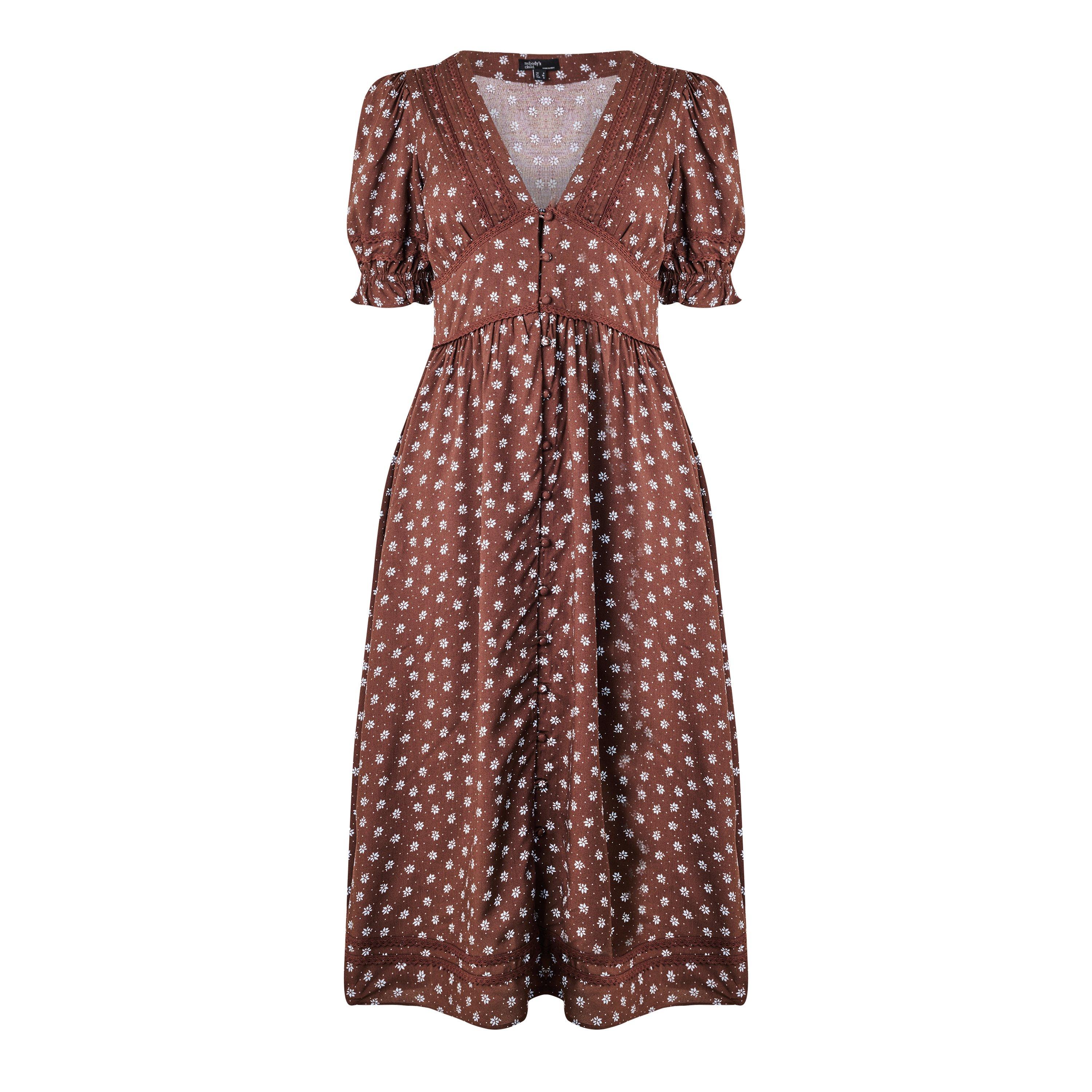 Brown - Nobodys Child - NC Frances Midi Dres Ld64 - 1