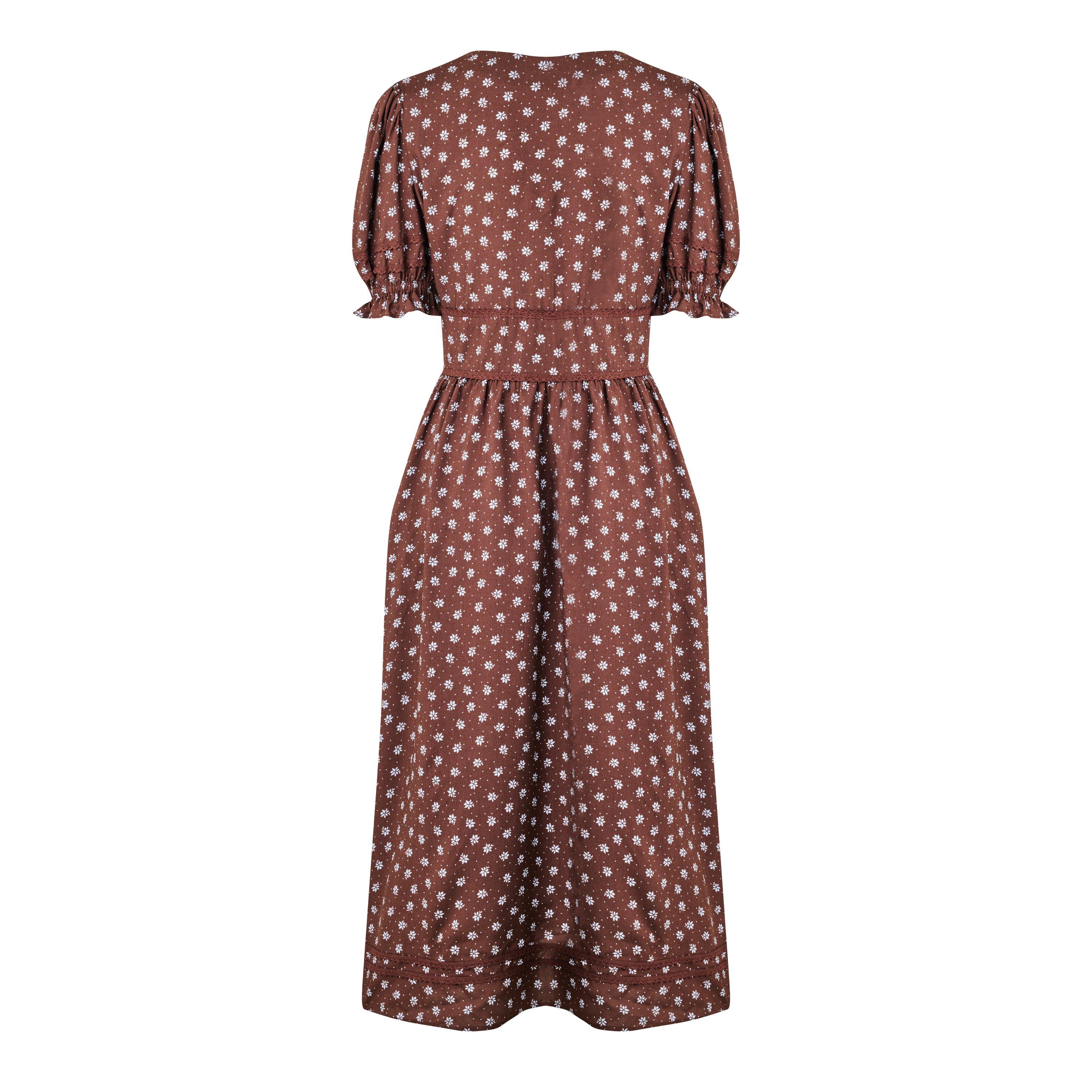 Brown - Nobodys Child - NC Frances Midi Dres Ld64 - 2
