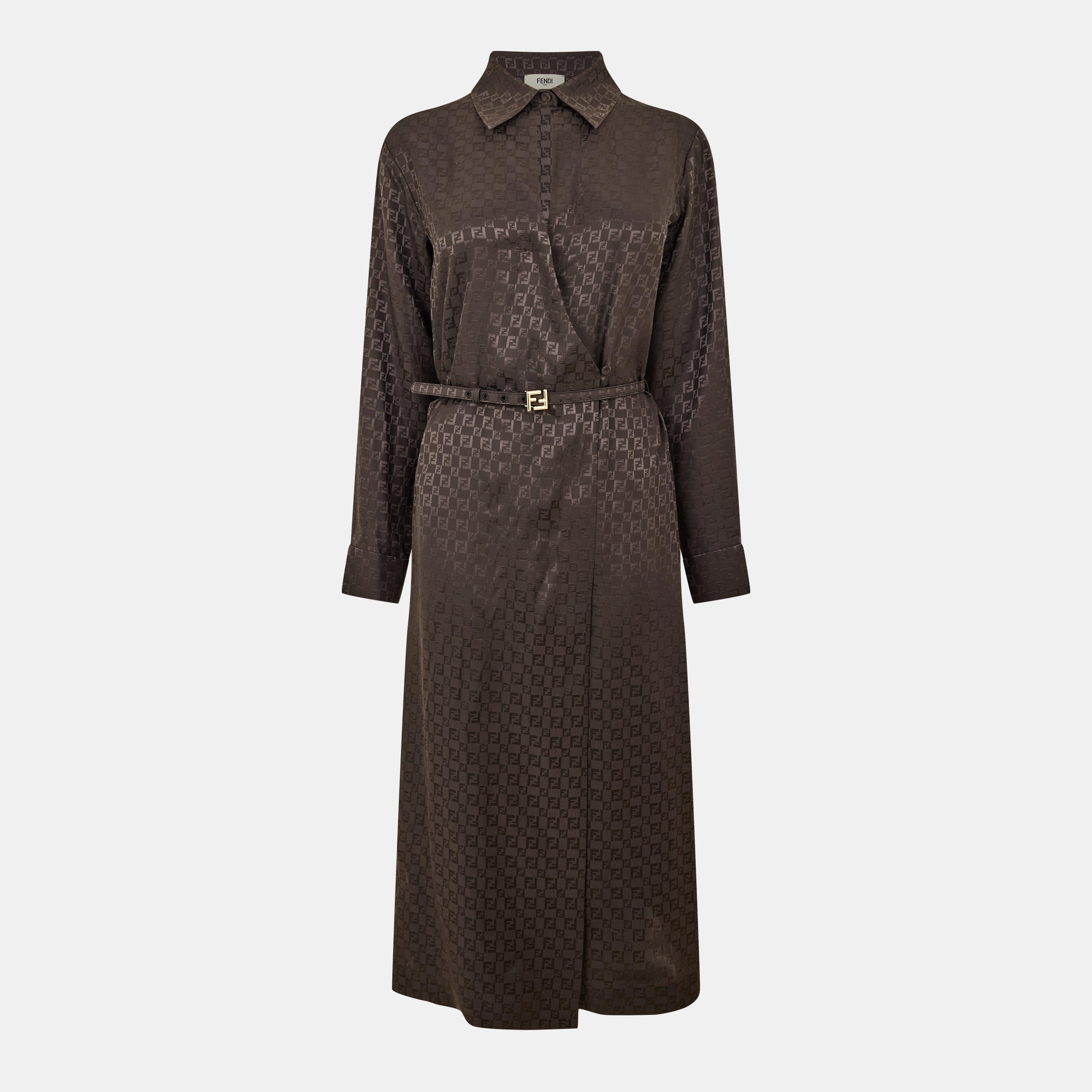 Fendi Women's A Line Dress - Dark Brown - Size 46 (UK 14)