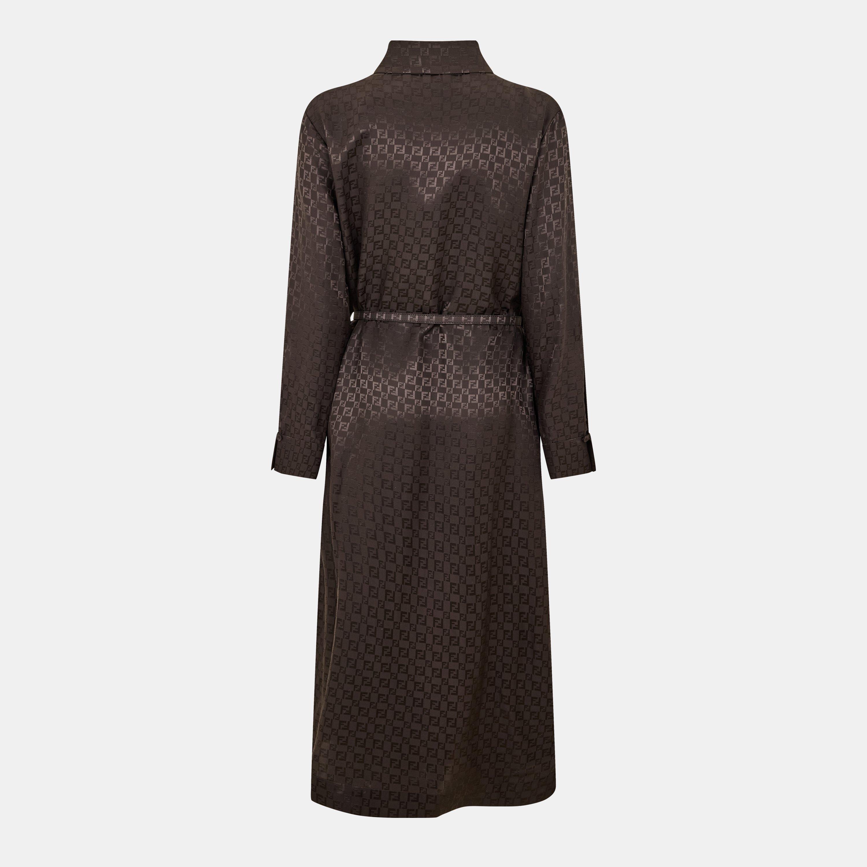 Dark Brown - Fendi - Womens FF Shirt Dress - 2