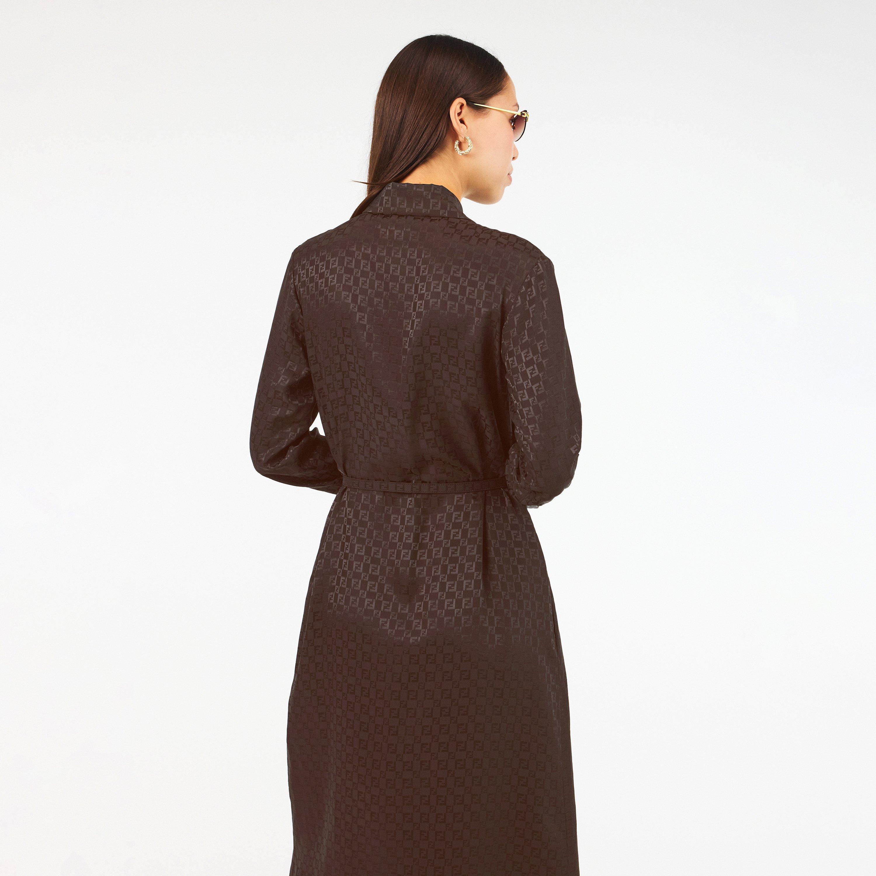 Dark Brown - Fendi - Womens FF Shirt Dress - 4