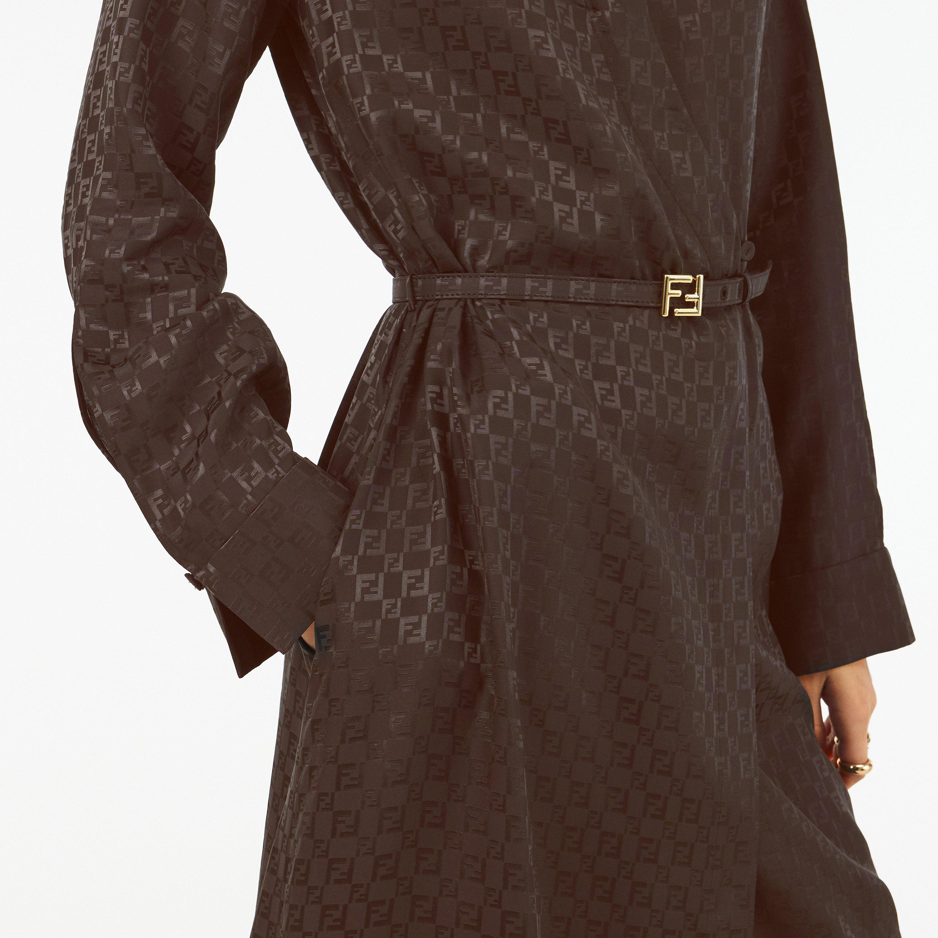 Dark Brown - Fendi - Womens FF Shirt Dress - 5