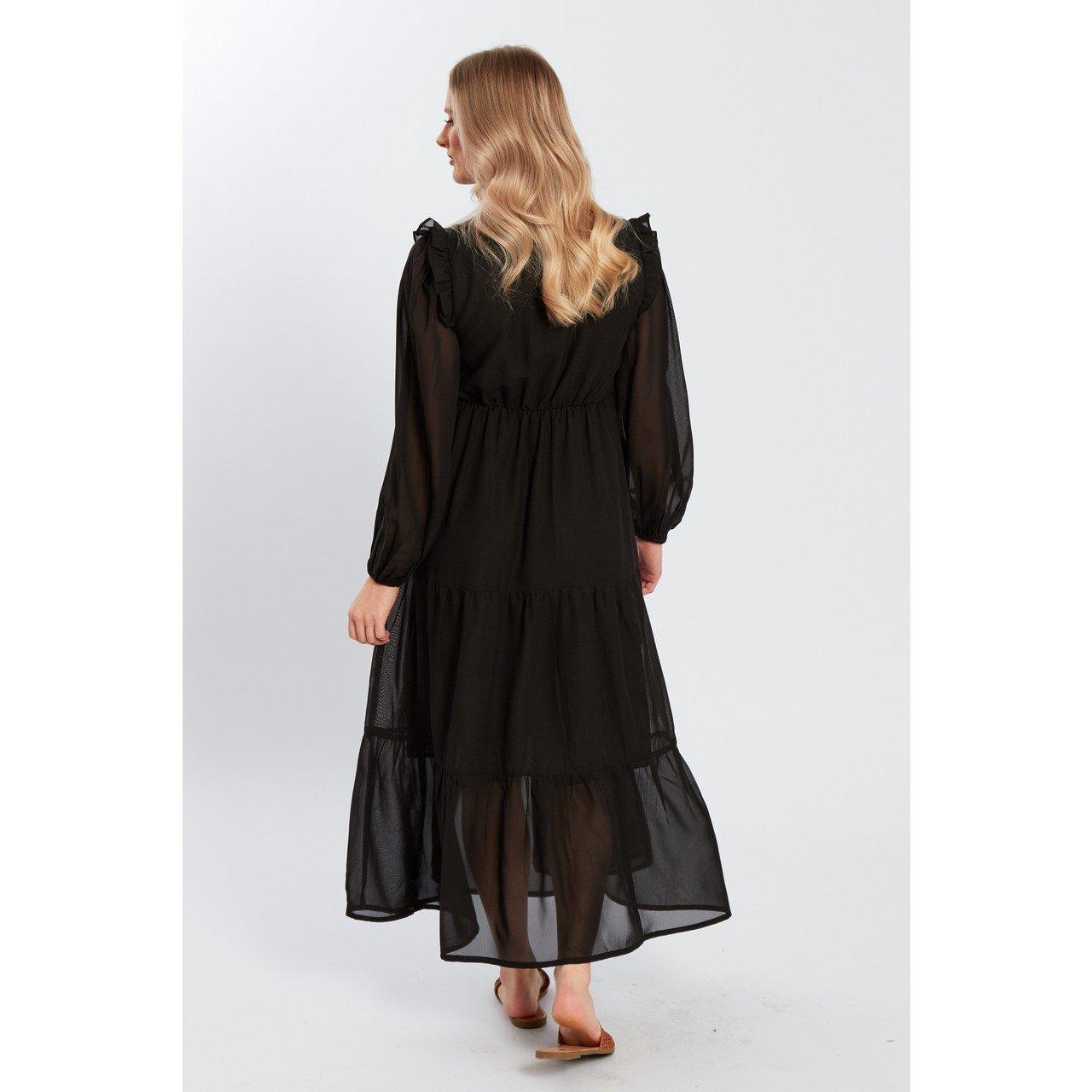 Schwarz - Violet Romance - Chiffon Maxi Dress - 2