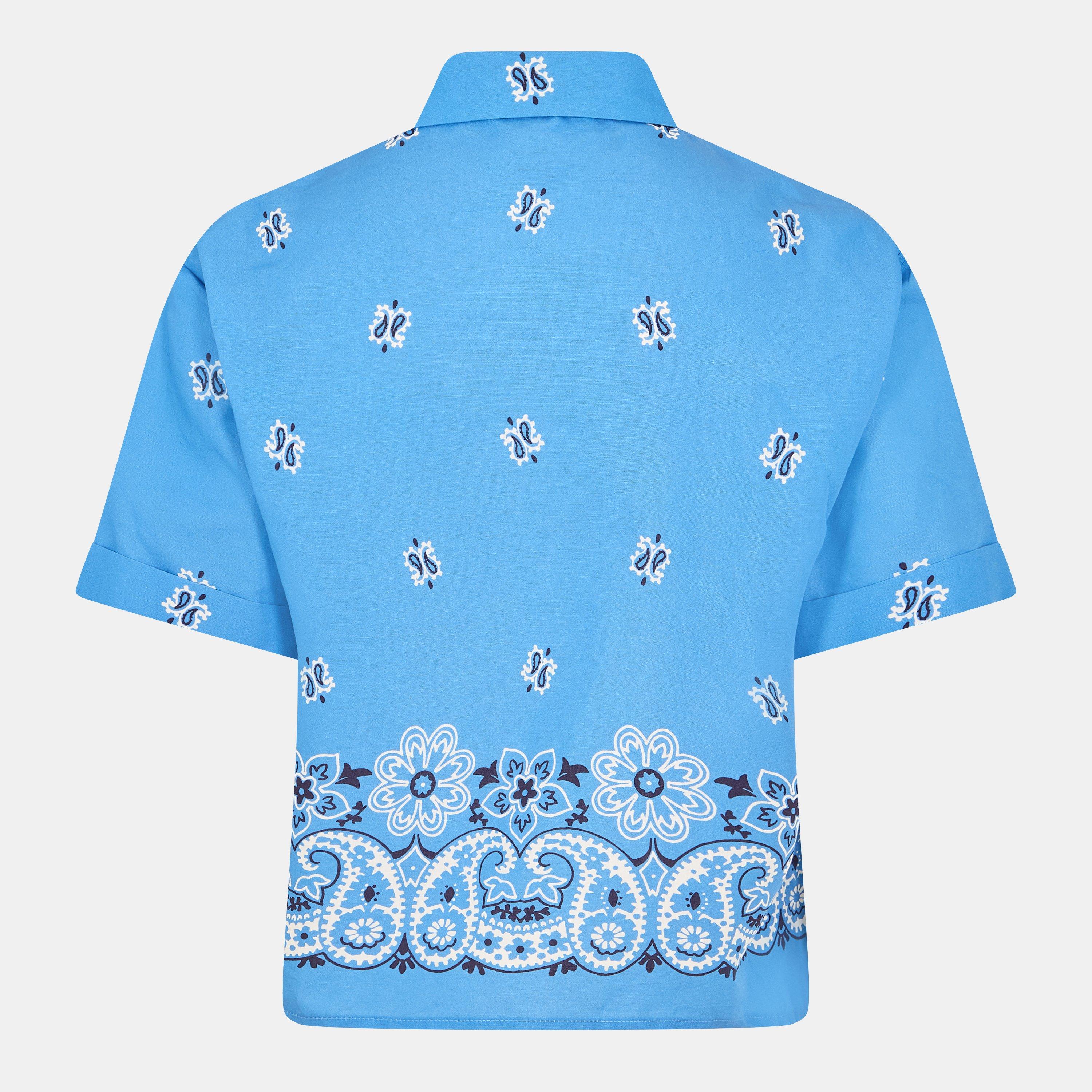 Azzurro+ - Miu Miu - Women's Bandana Short Sleeve Patterned Shirt - 2