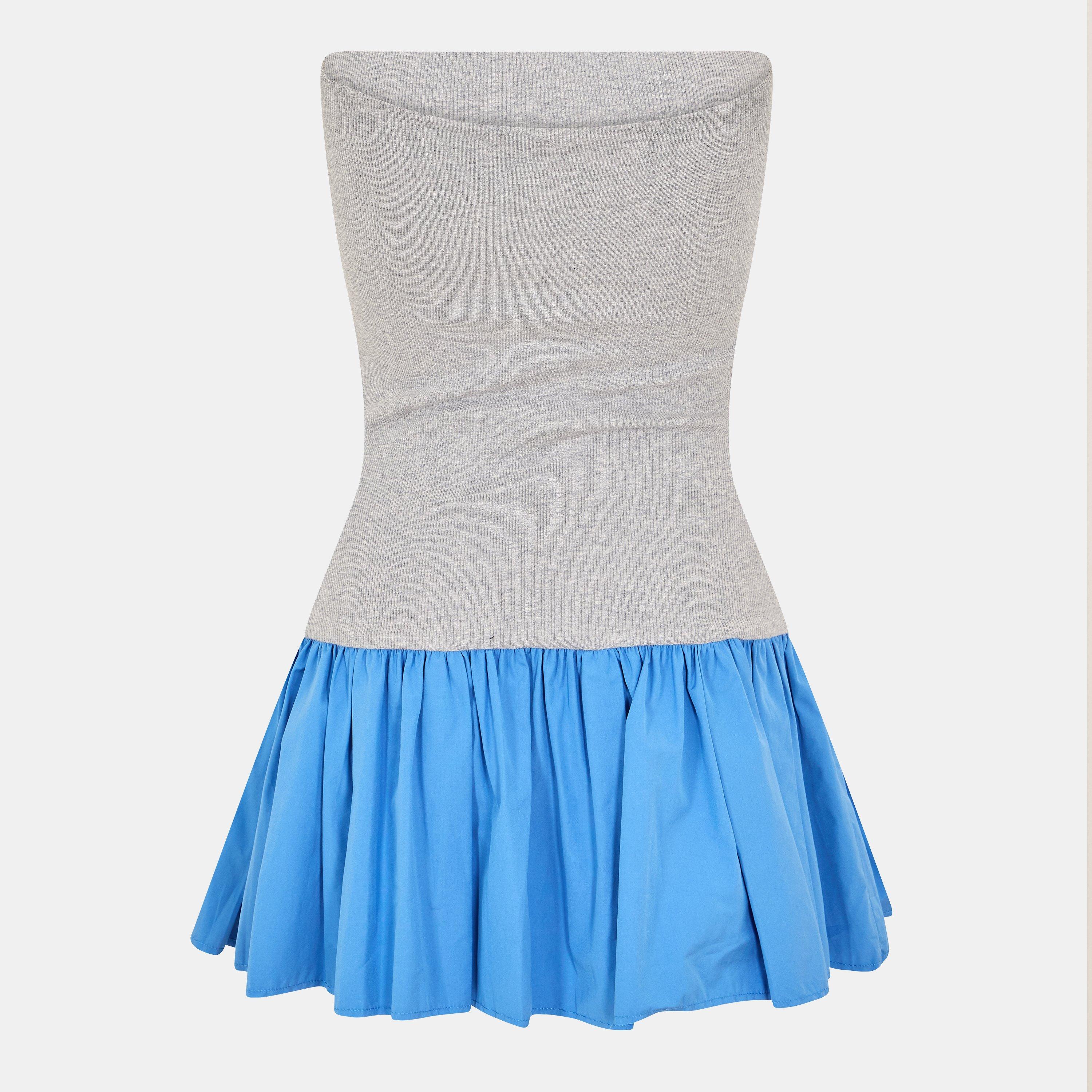 Grigio - Miu Miu - Women's Pleated Mini Dress - 2