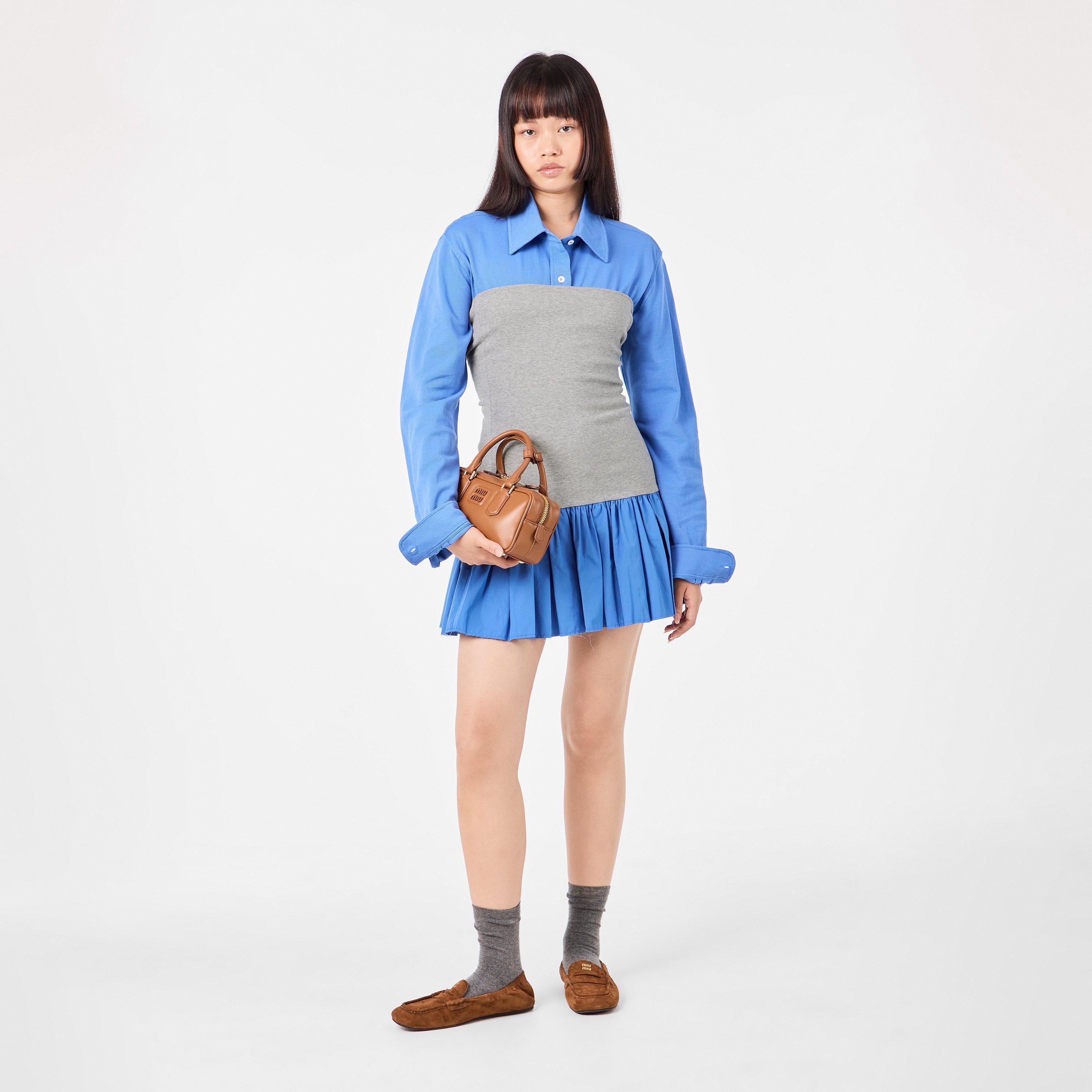 Grigio - Miu Miu - Women's Pleated Mini Dress - 6