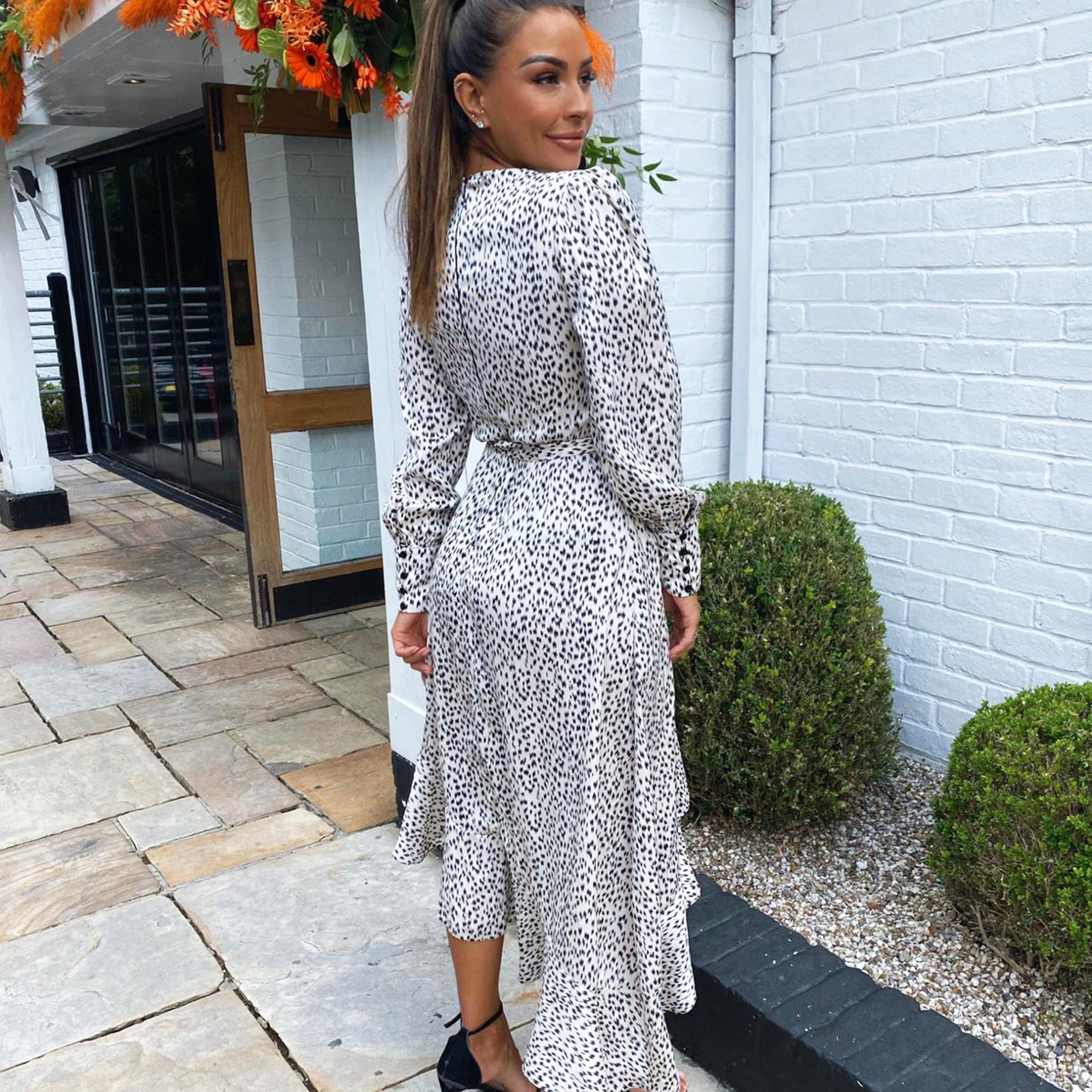 Cream - AX Paris - Printed Asymmetric Hem Midi Dress - 2