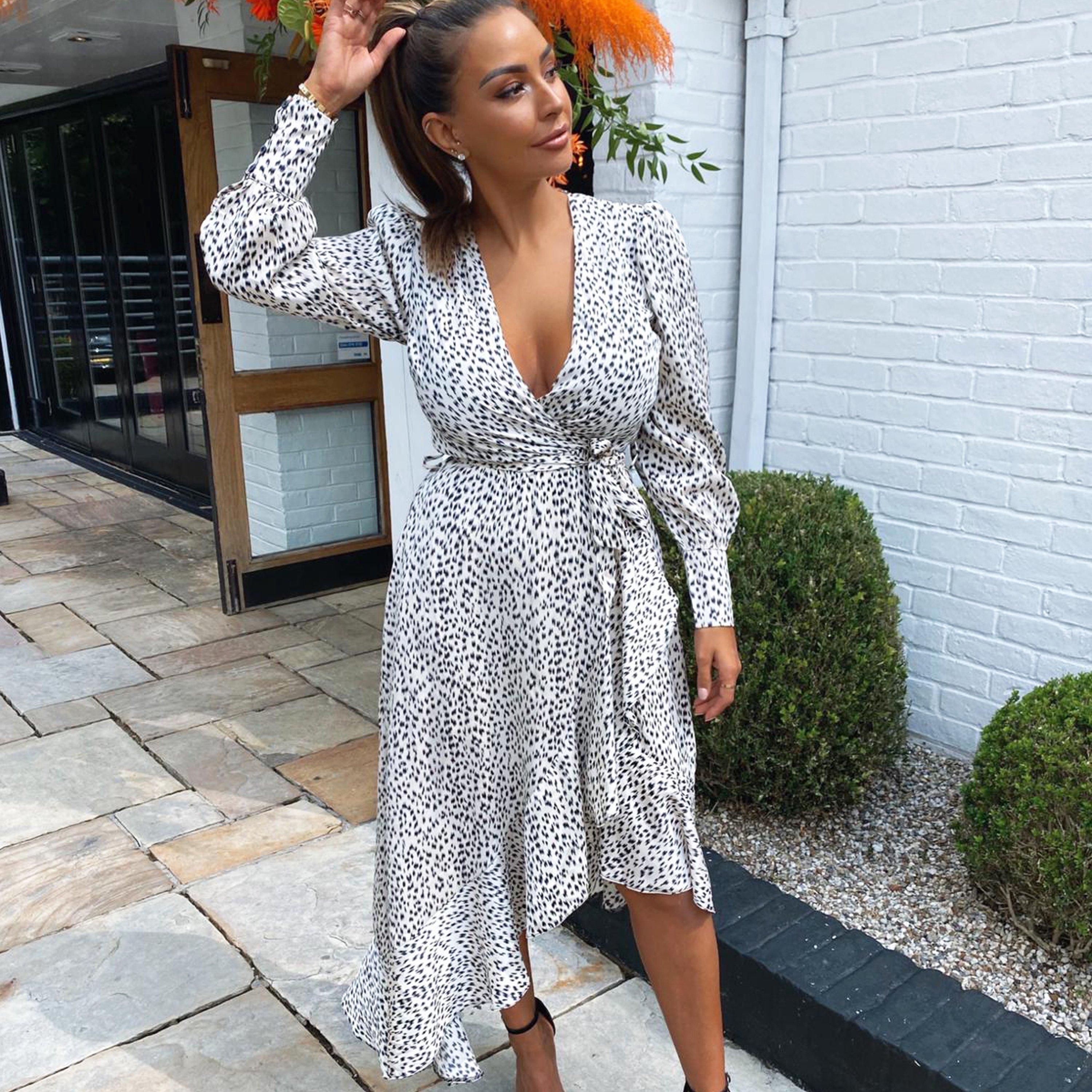 Cream - AX Paris - Printed Asymmetric Hem Midi Dress - 3