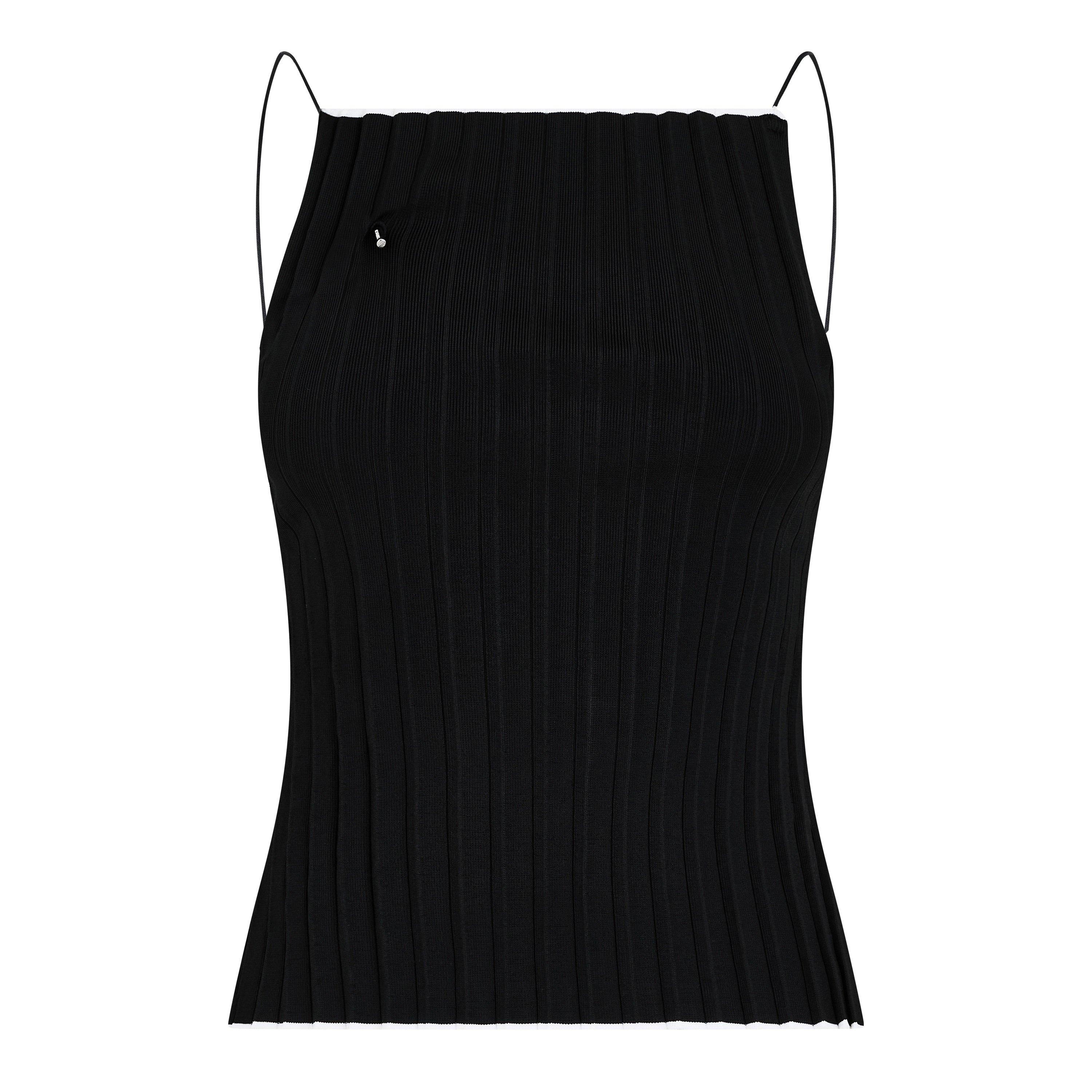 Black - Jacquemus - Le Haut Maille Pleated Top - 5