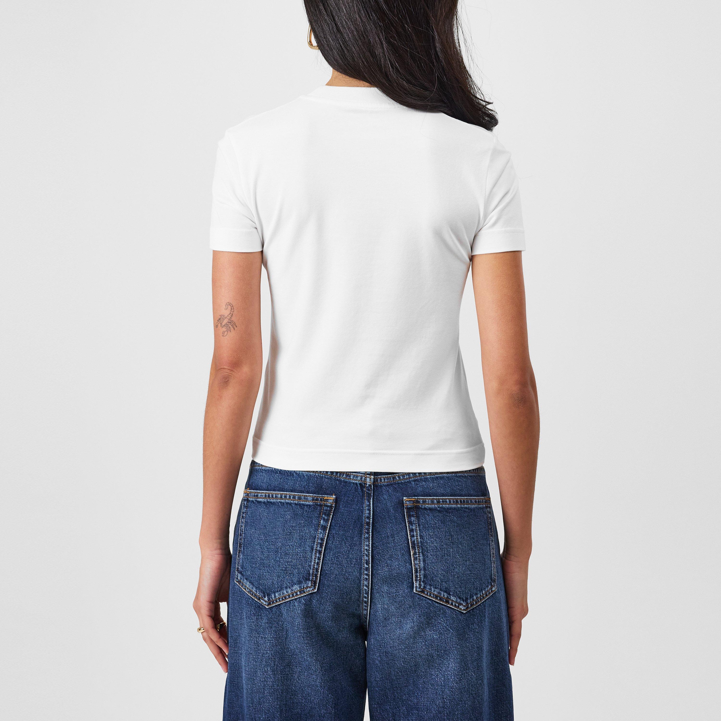 White - Jacquemus - Women's Logo Cotton Le T-Shirt Gros Grain - 4
