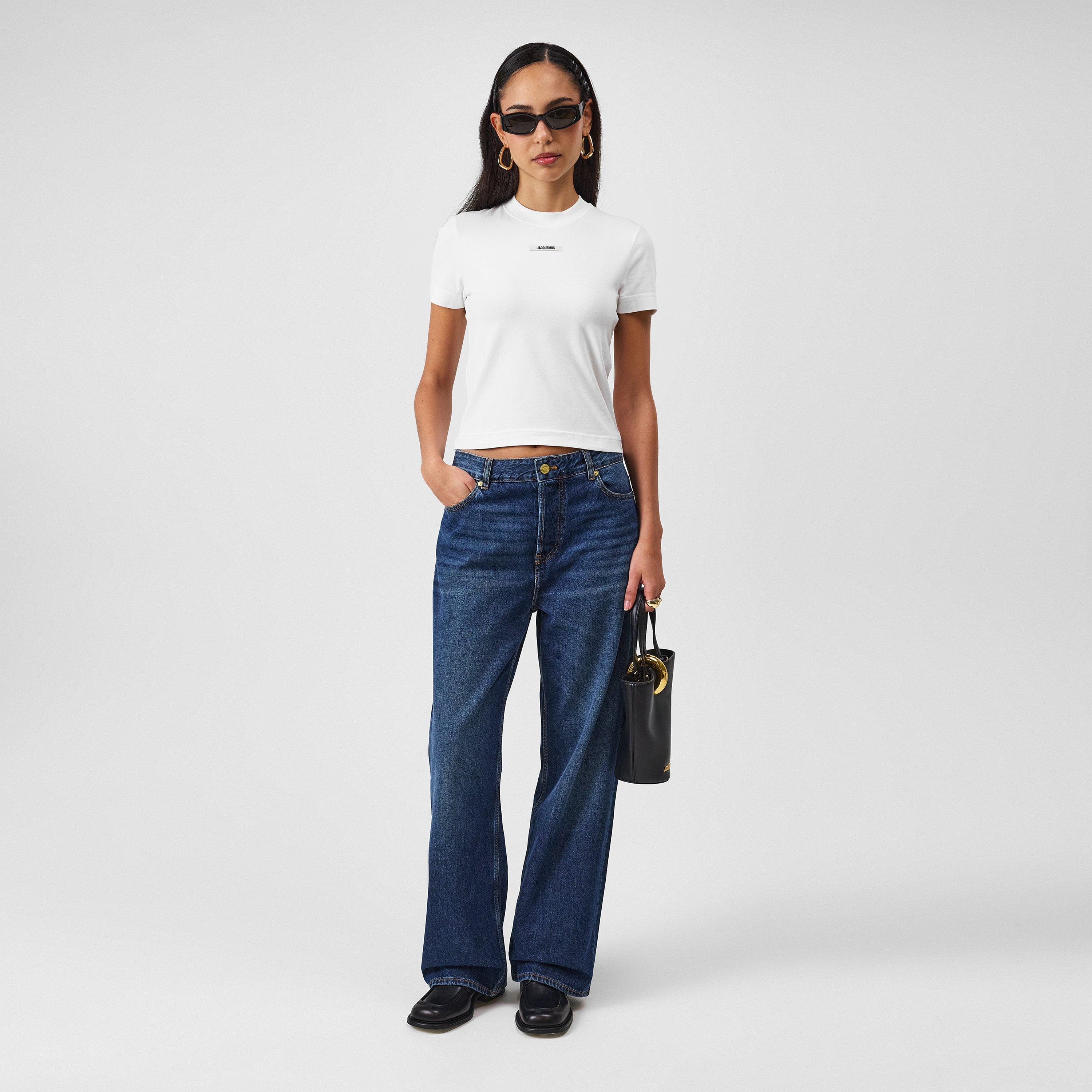 White - Jacquemus - Women's Logo Cotton Le T-Shirt Gros Grain - 5
