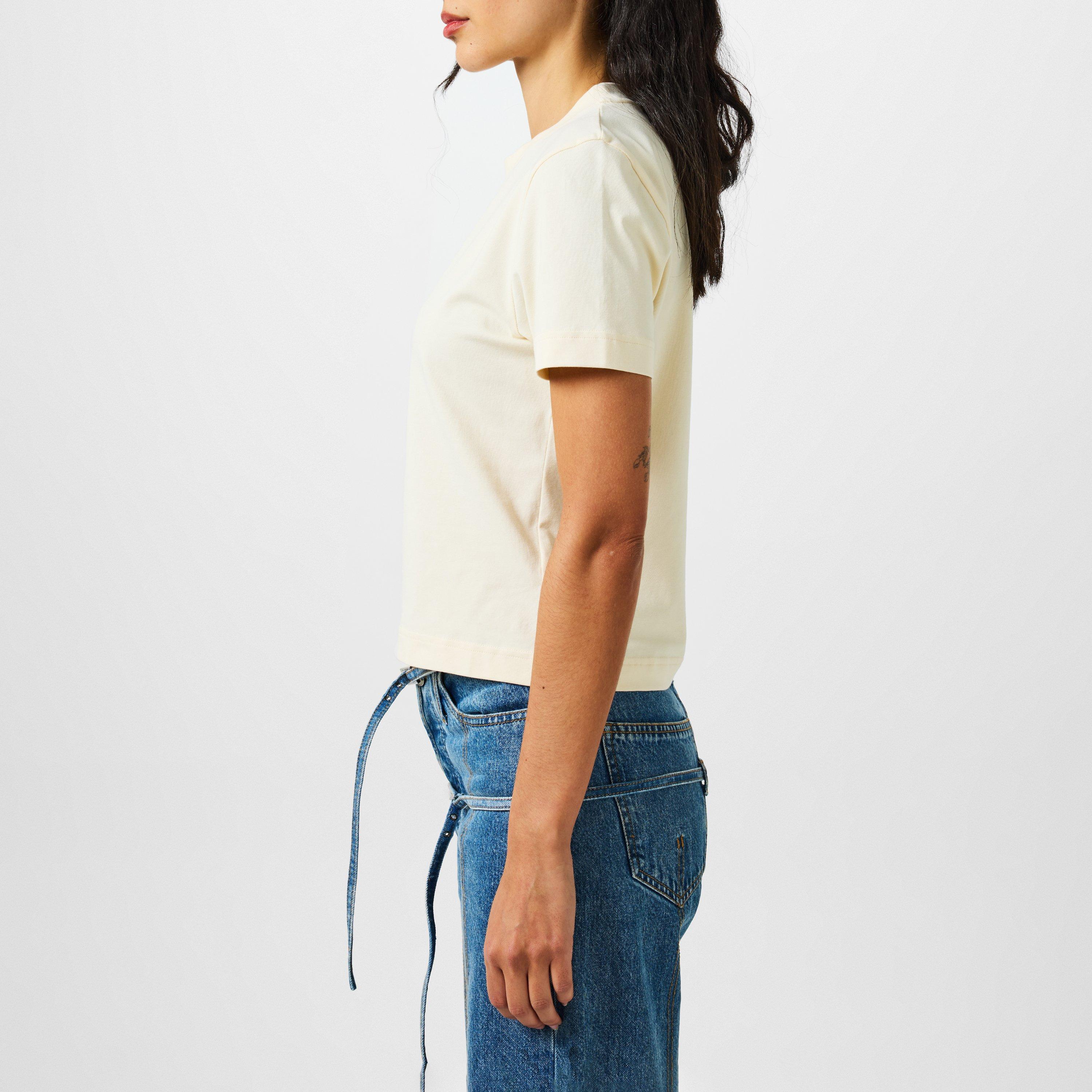 Light Beige 130 - Jacquemus - Women's Logo Cotton Le T-Shirt Gros Grain - 5