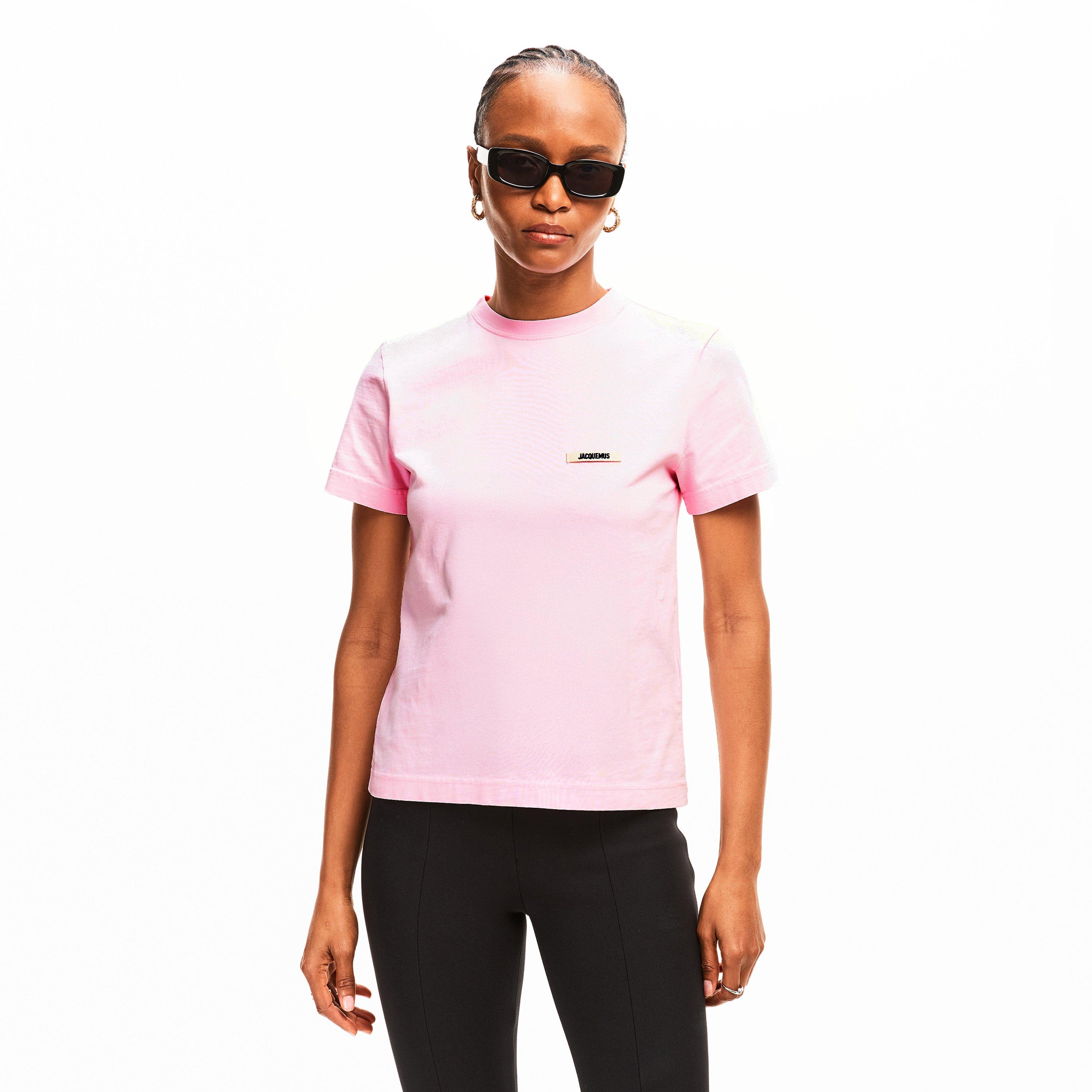 Pink - Jacquemus - Women's Logo Cotton Le T-Shirt Gros Grain - 3