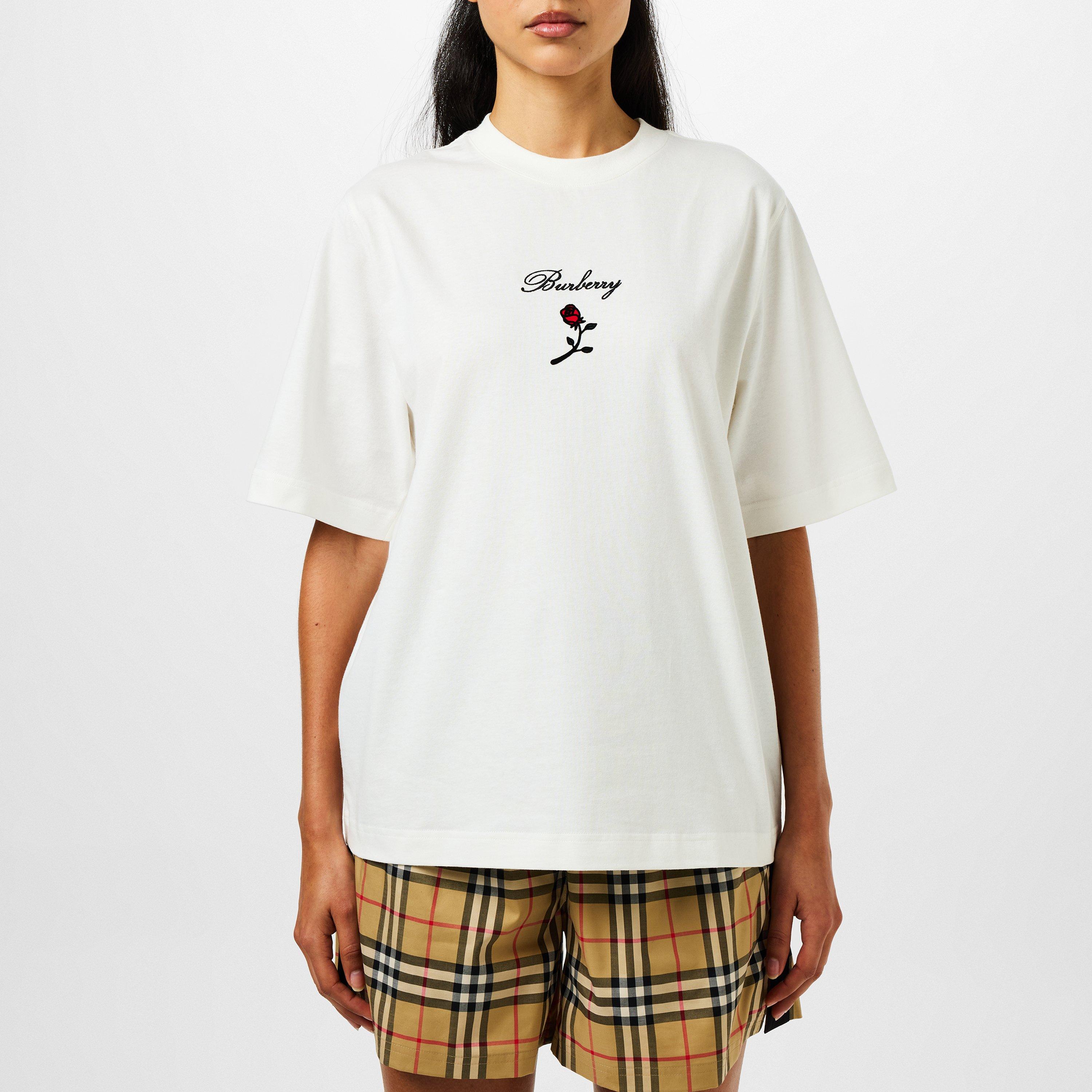 【関税込み】Burberry オフホワイト Rose Tシャツ 関税込み】Burberry オフホワイト Rose Tシャツ (Burberry/T