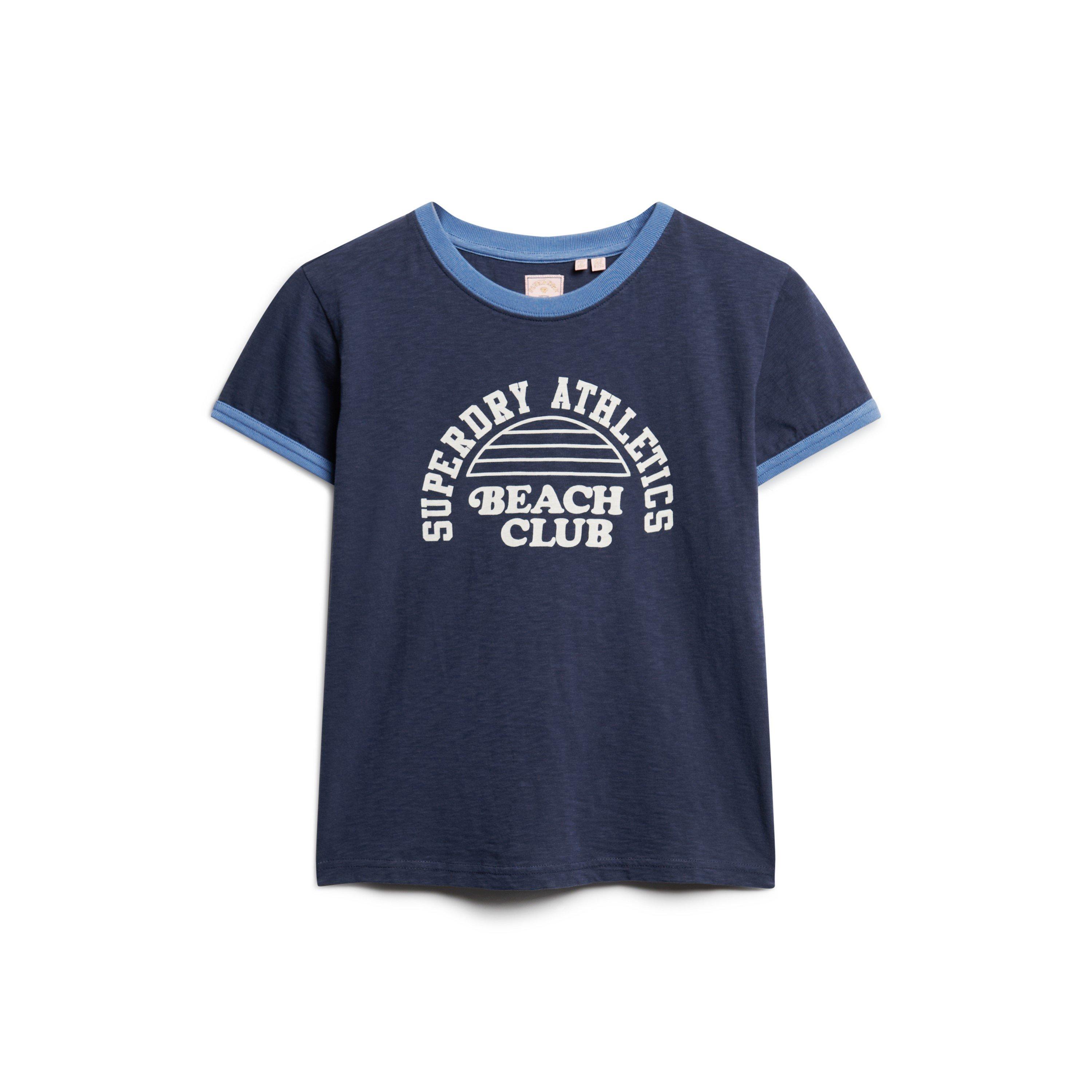 Marineblå - Superdry - Women's Ringer Slim Fit T-Shirt - 6