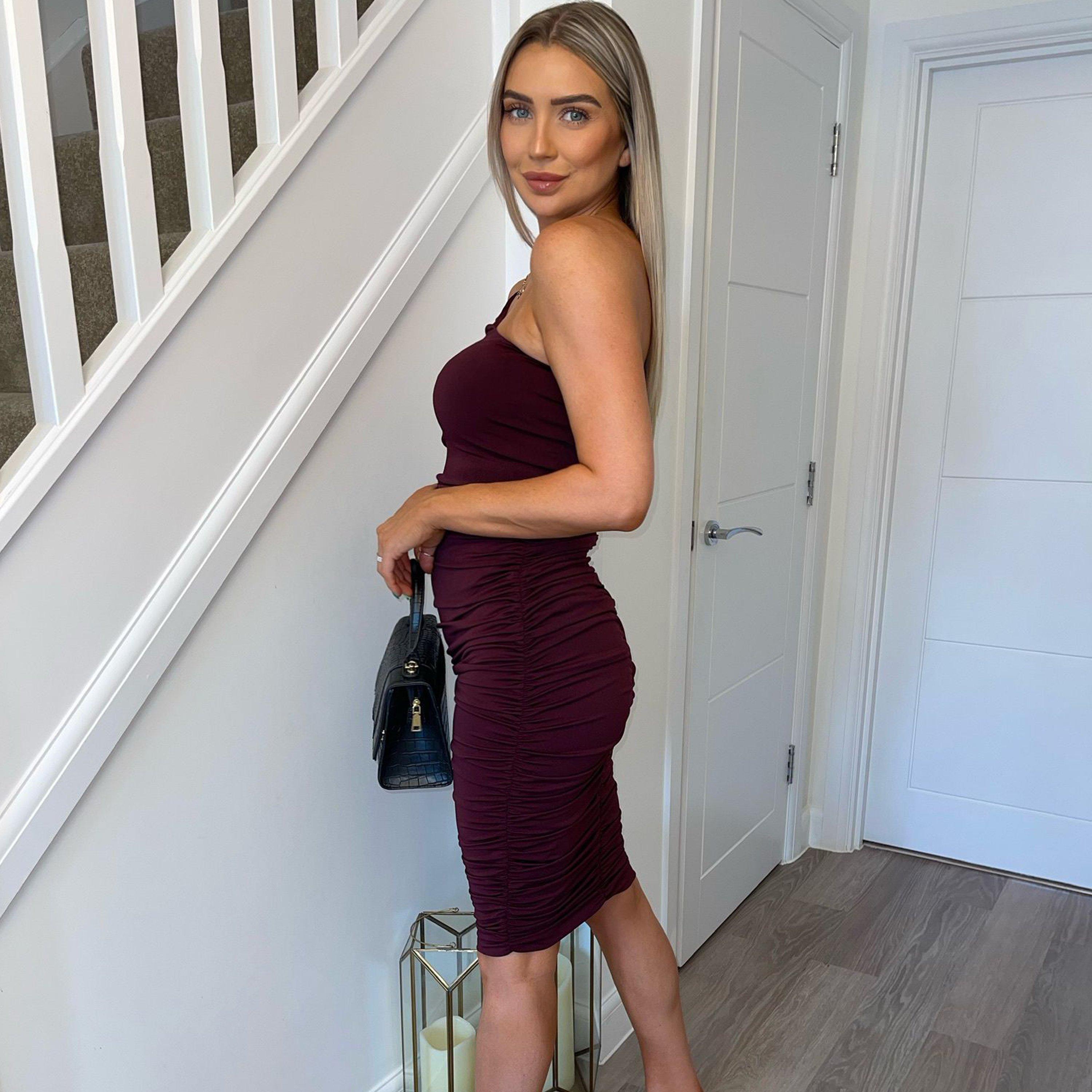 Plum - AX Paris - Strap Ruched Bodycon Dress - 4