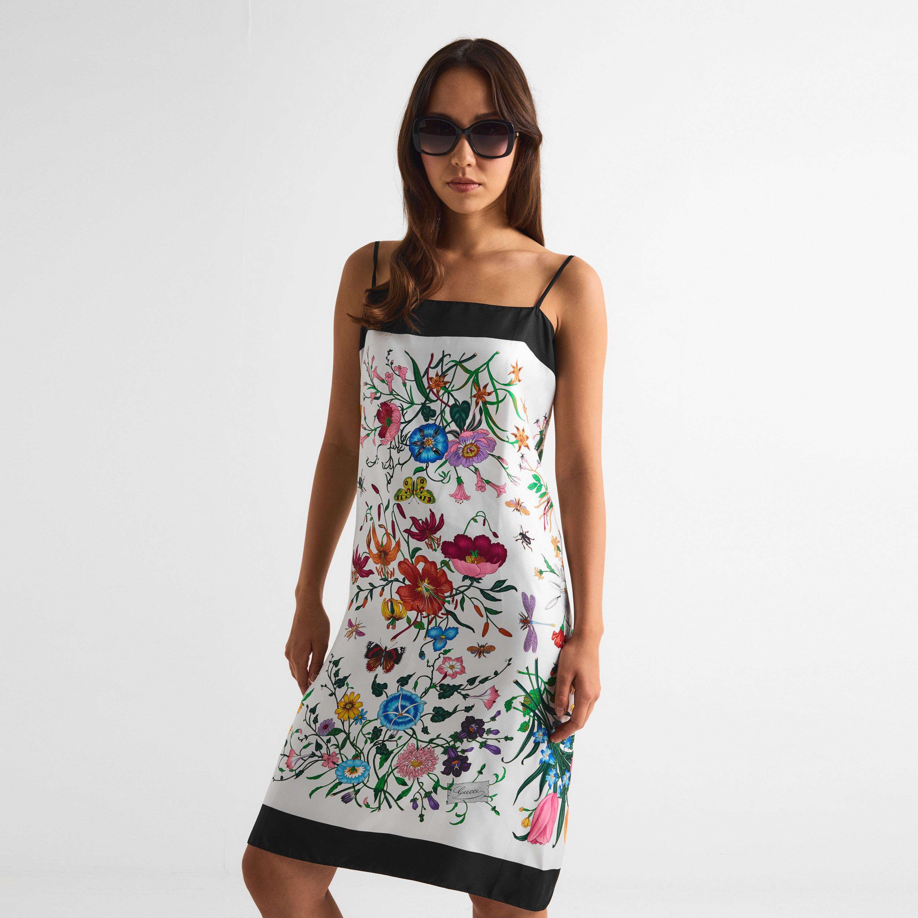 White/Black - Gucci - Gucci Floral Dress Ld64 - 3