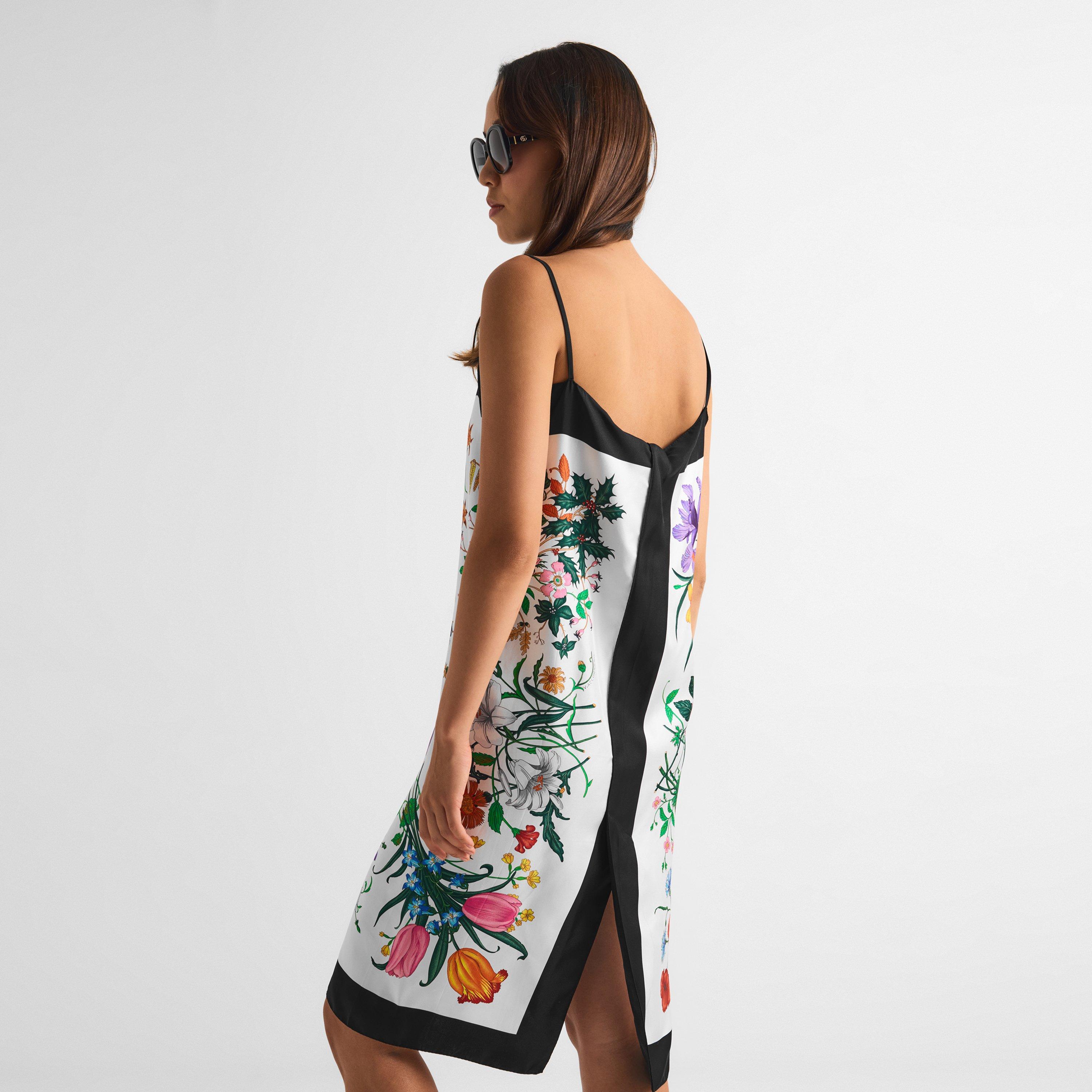 White/Black - Gucci - Gucci Floral Dress Ld64 - 4