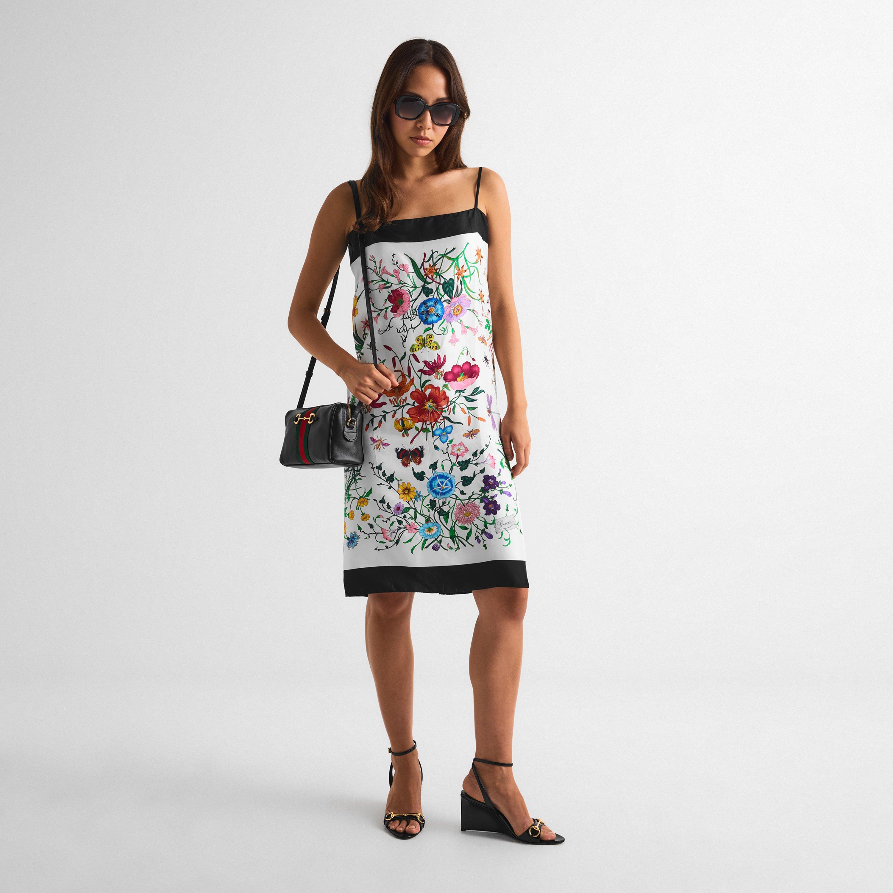 White/Black - Gucci - Gucci Floral Dress Ld64 - 5