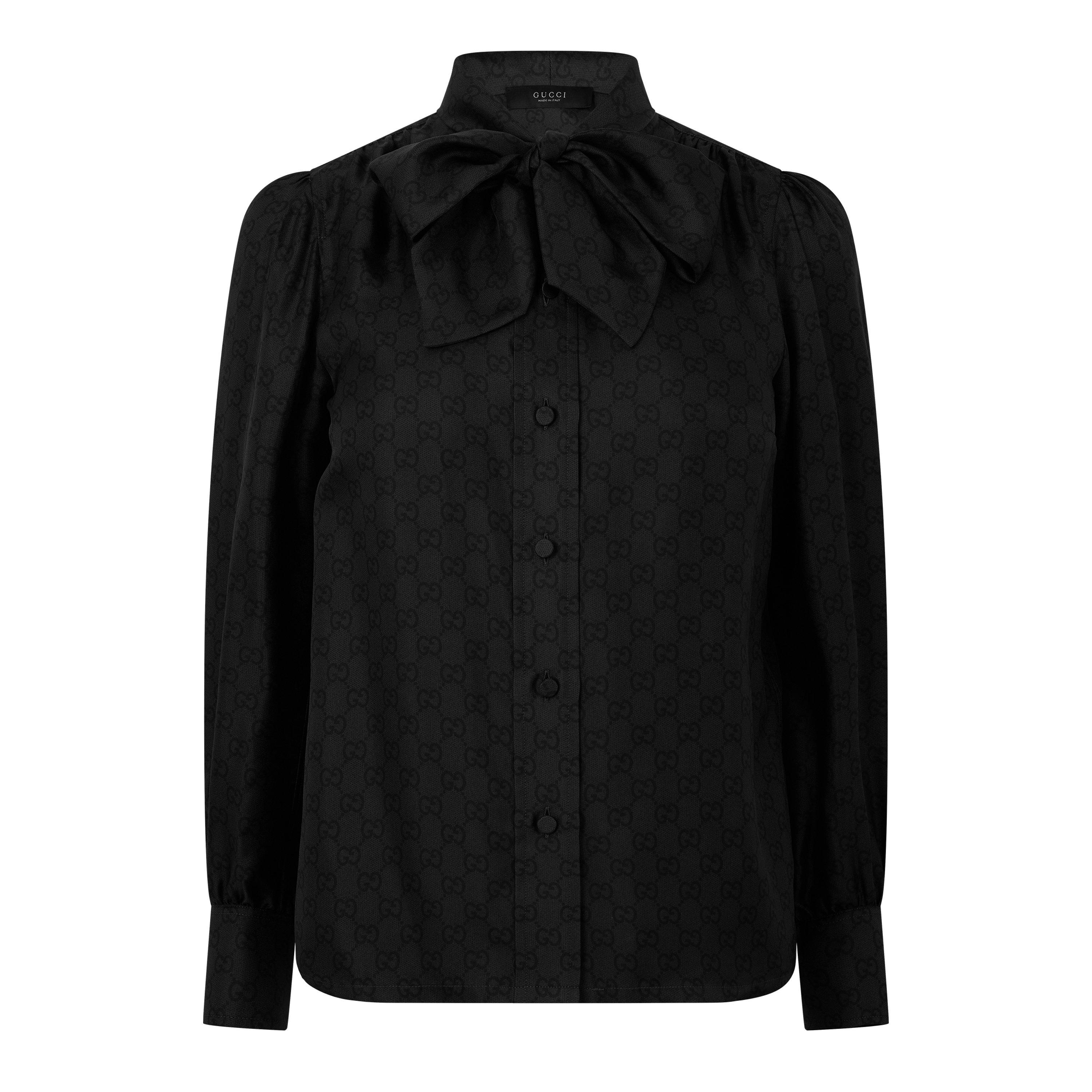 Black/Grey - Gucci - Gucci GG Bow Shirt Ld64 - 1