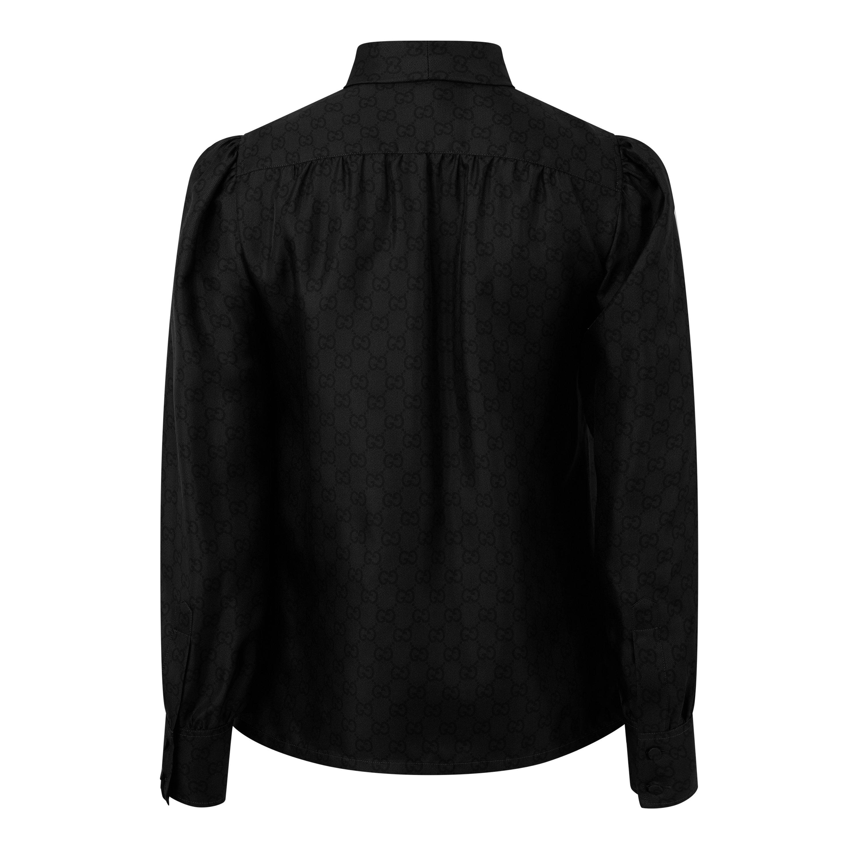 Black/Grey - Gucci - Gucci GG Bow Shirt Ld64 - 2
