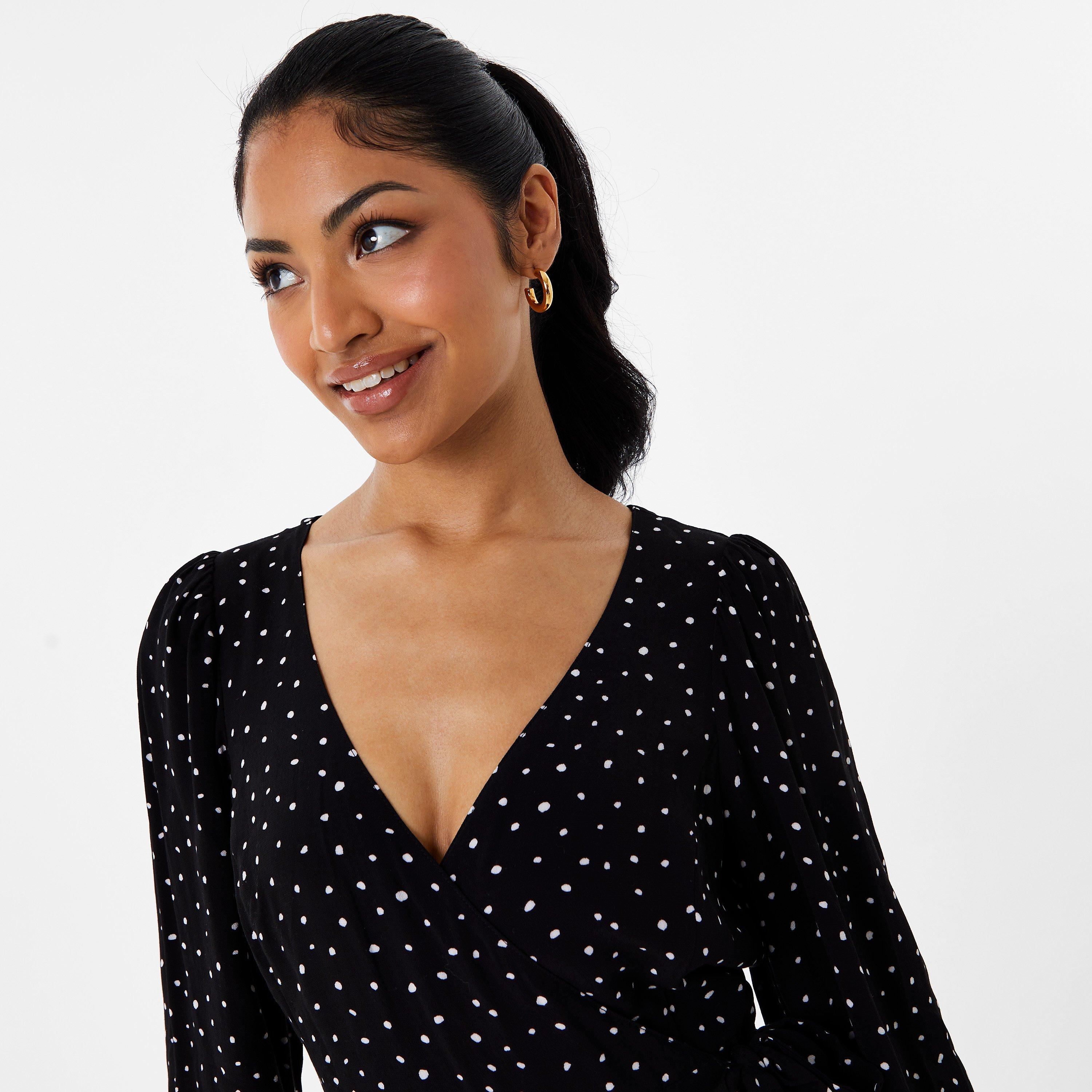 Black Print - Jack Wills - Wrap Frill Mini Dress - 3